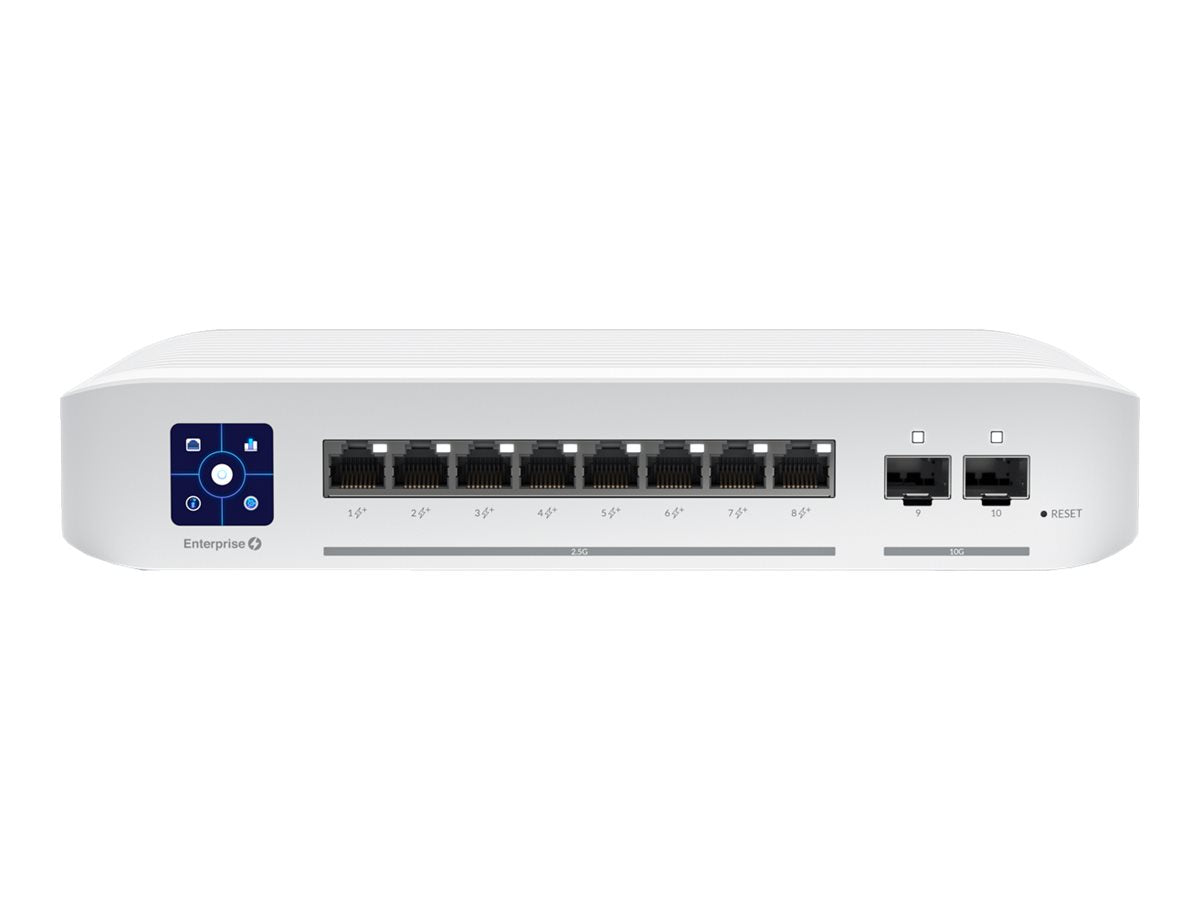 Ubiquiti UniFi Enterprise - Conmutador - L3 - Gestionado - 8 x 10/100/1000/2.5G (PoE+) + 2 x 1 Gigabit / 10 Gigabit SFP+ (enlace ascendente) - sobremesa - PoE+ (120 W)-16