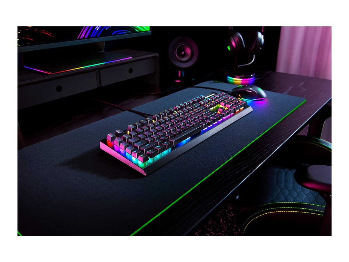 Razer BlackWidow V4 X - Teclado - retroiluminación - USB - QWERTY - EE. UU. - interruptor: Razer Green Gen-3-2