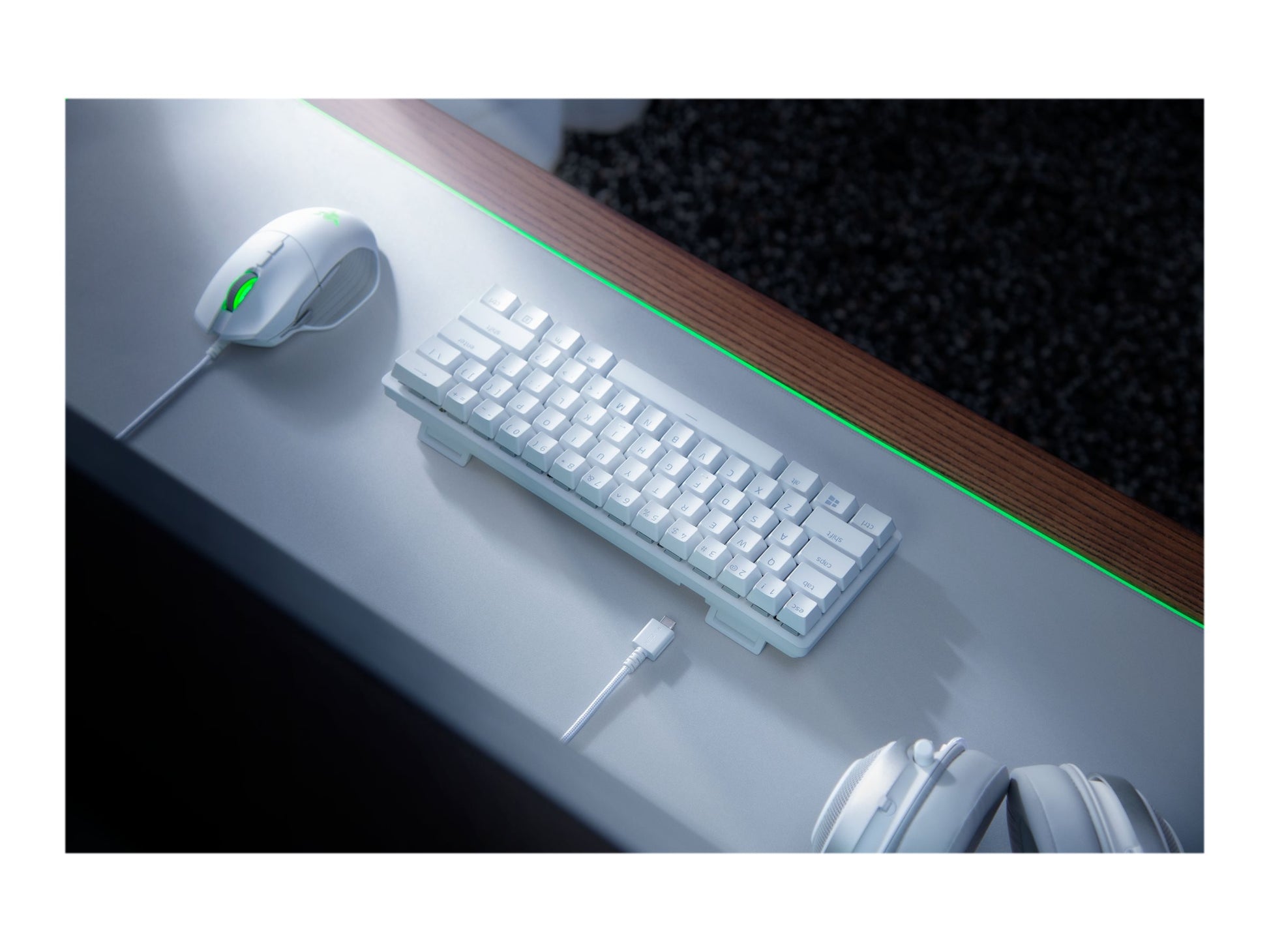 Razer Huntsman Mini - Teclado - retroiluminación - USB - EE. UU. - interruptor: Razer Clicky Optical Purple - mercurio-9