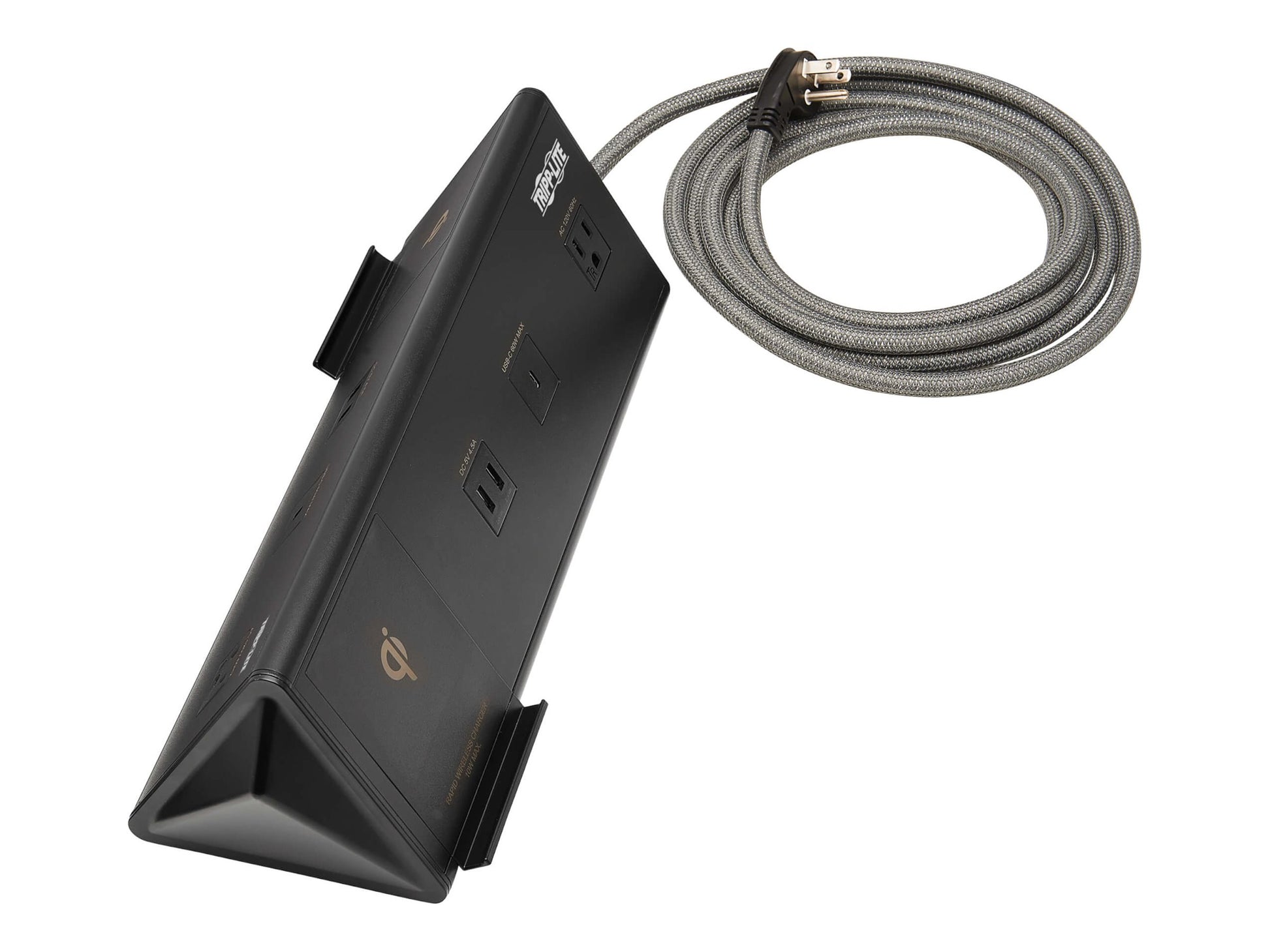Eaton Tripp Lite Series Safe-IT 6-Port USB Charging Station - 2x USB-C 60W, 4x USB-A, 2x 5-15R, Wireless Charging, 1000 Joules, 10 ft. Cord, Antimicrobial Protection - Estación de carga - 12 A - CA 120 V - conectores de salida: 2 - negro-13