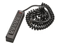 Eaton Tripp Lite Series Safe-IT 6-Outlet Surge Protector - 10 ft. Spiral Cord, 5-15P Plug, 300 Joules, Antimicrobial Protection, Black - Protector contra sobretensiones - 15 A - CA 120 V - conectores de salida: 6 - 3.05 m cable - negro-7