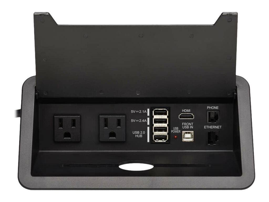 Eaton Tripp Lite Series Power It! - Banda de potencia (montable en superficie) - 15 A - CA 120 V - input: NEMA 5-15P - conectores de salida: 2 (2 de NEMA 5-15R, 4 x USB) - 3.05 m cable - negro-11
