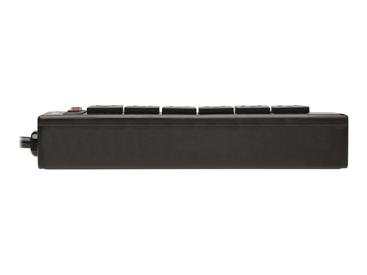 Eaton Tripp Lite Series Safe-IT 6-Outlet Surge Protector - 10 ft. Spiral Cord, 5-15P Plug, 300 Joules, Antimicrobial Protection, Black - Protector contra sobretensiones - 15 A - CA 120 V - conectores de salida: 6 - 3.05 m cable - negro-16