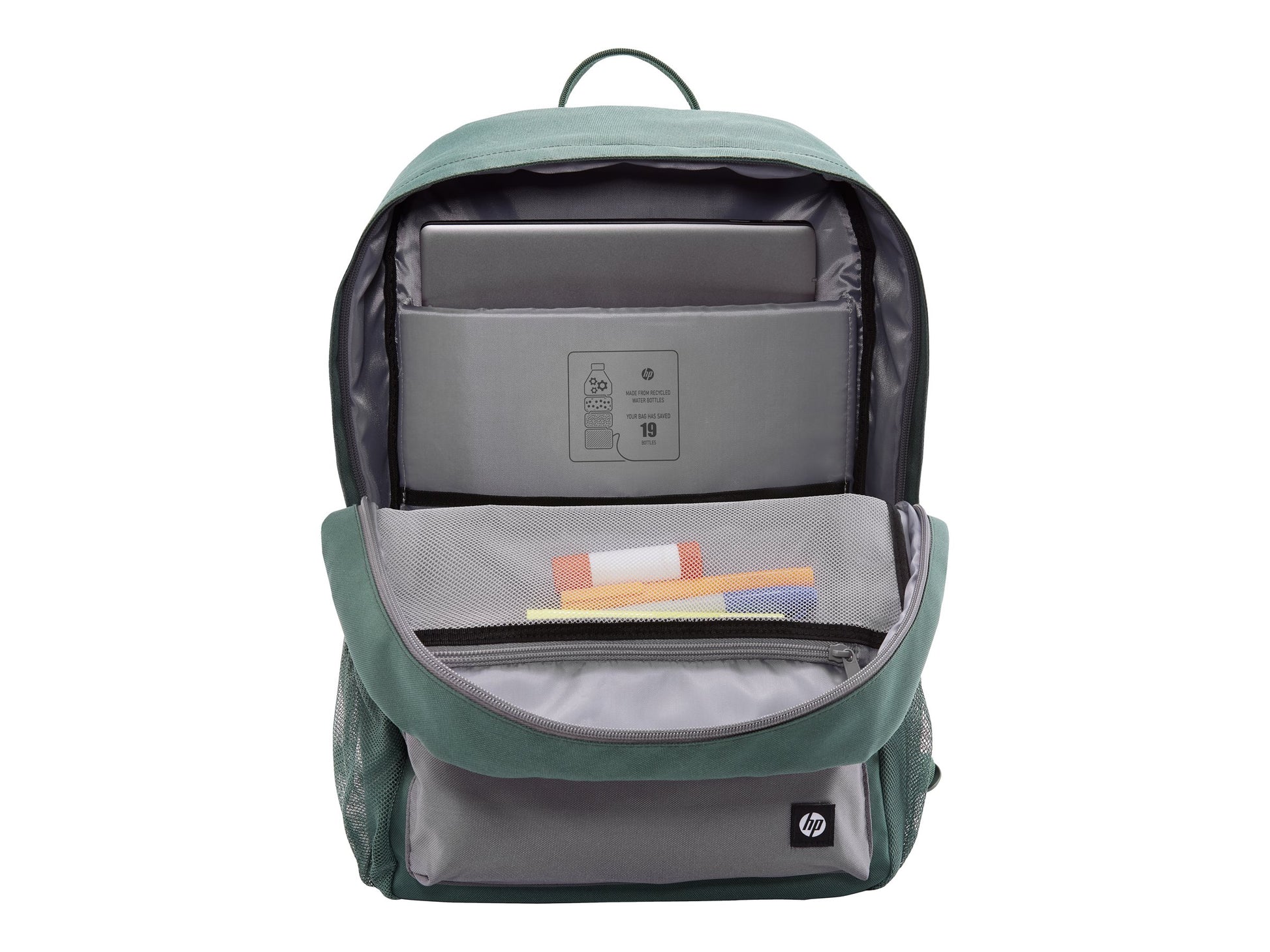 HP - Campus - mochila para transporte de portátil - 15.6" - gris, verde-15