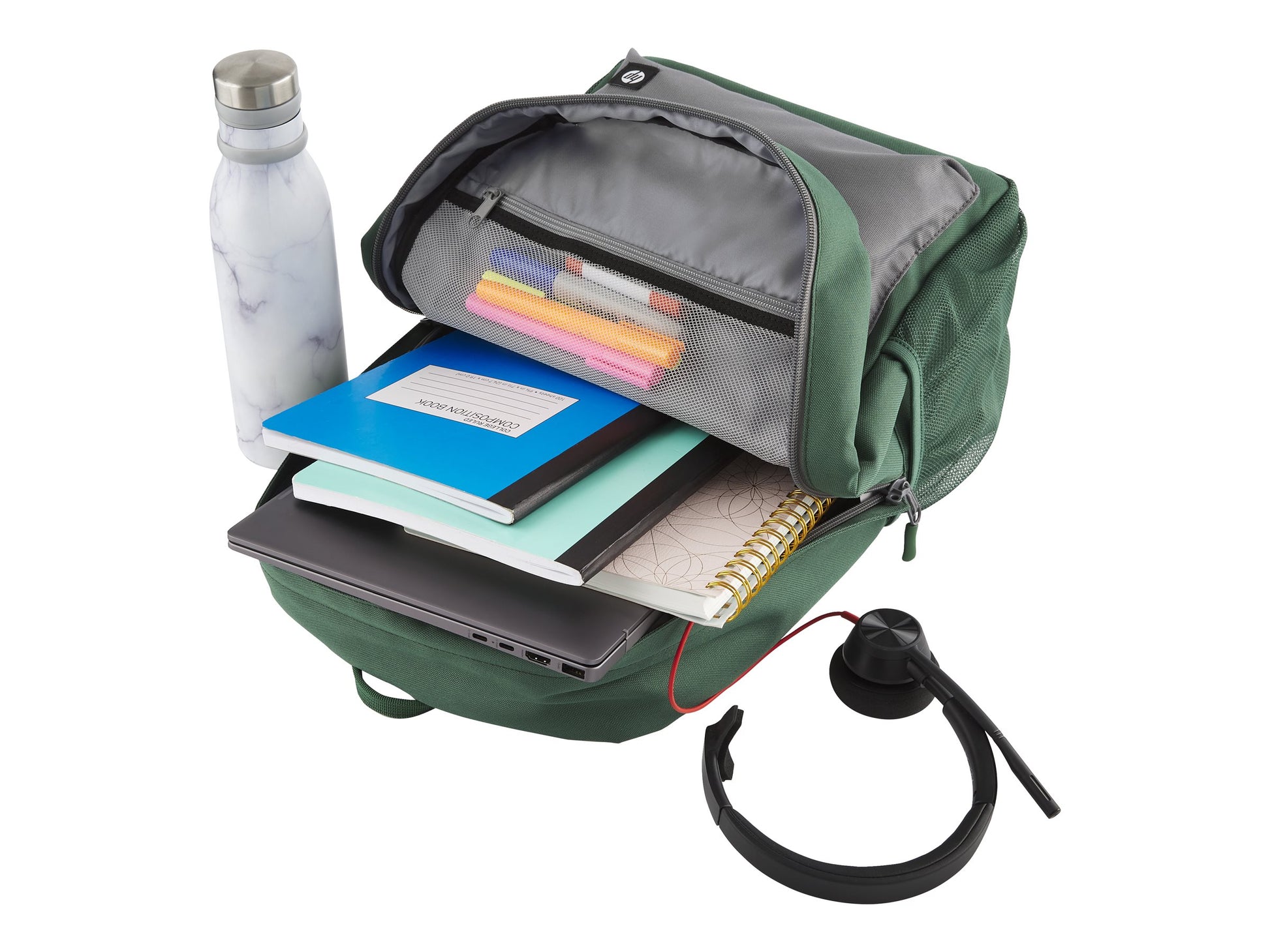 HP - Campus - mochila para transporte de portátil - 15.6" - gris, verde-17