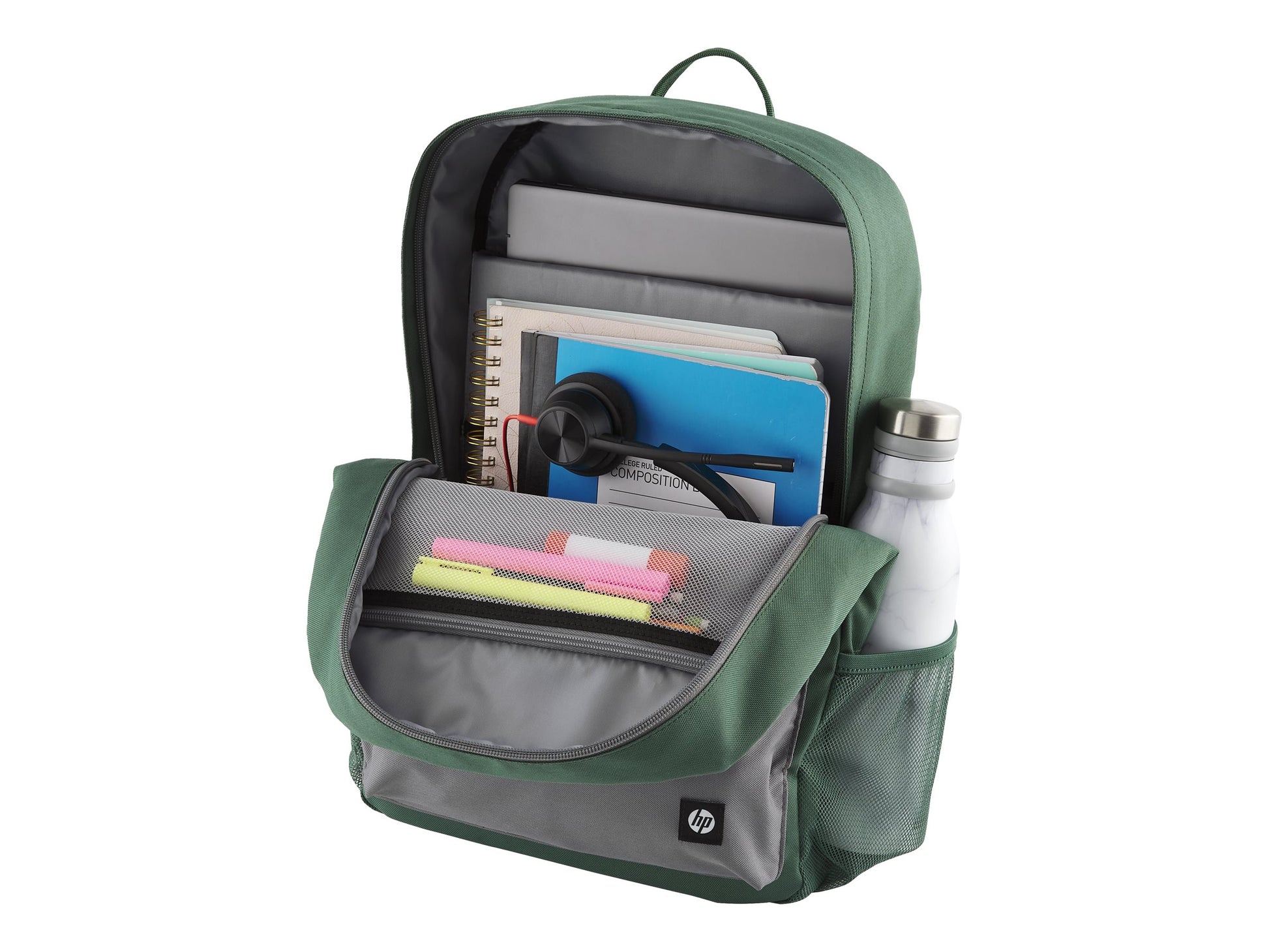 HP - Campus - mochila para transporte de portátil - 15.6" - gris, verde-11
