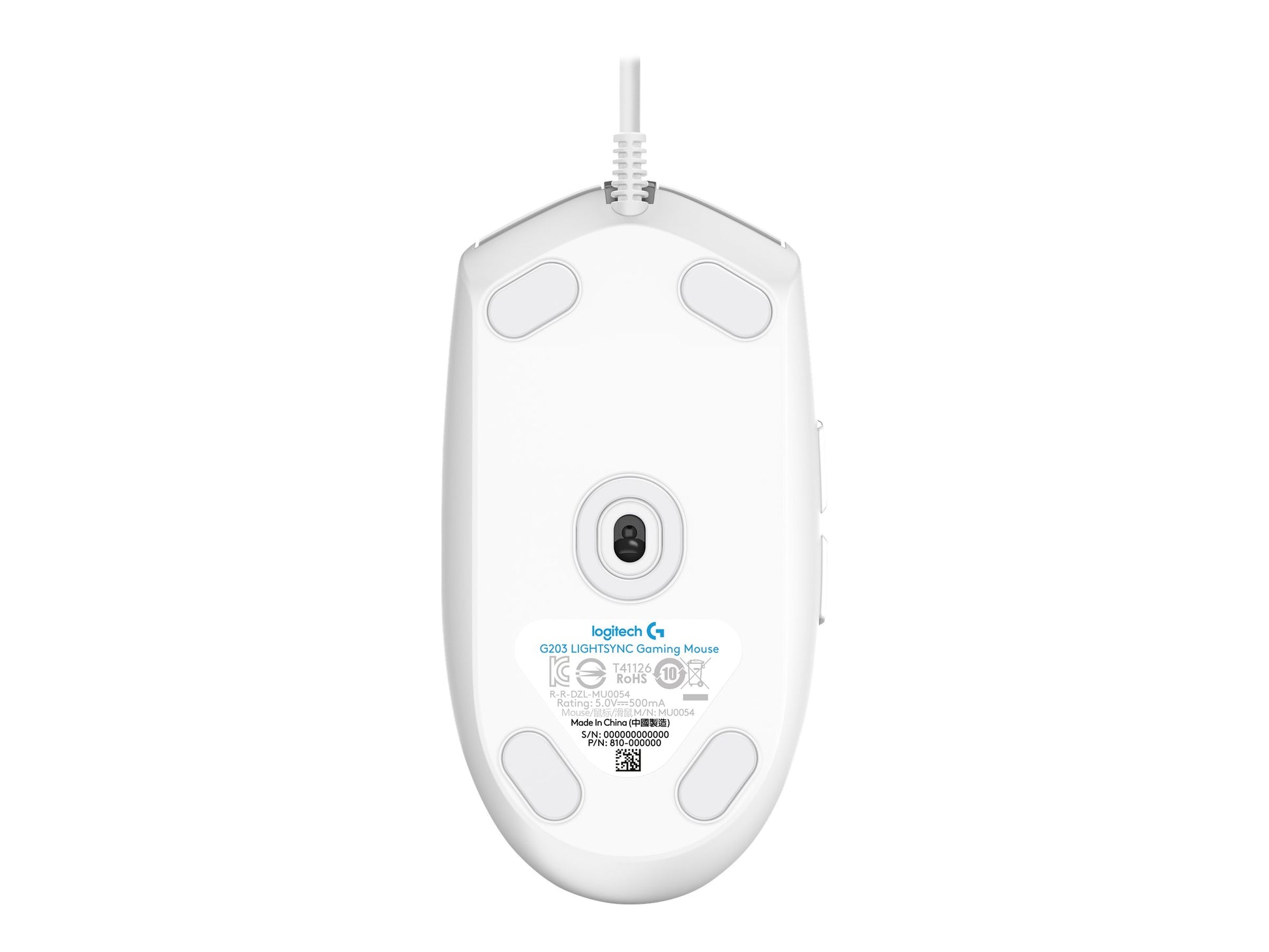 Logitech Gaming Mouse G203 LIGHTSYNC - Ratón - óptico - 6 botones - cableado - USB - blanco-8