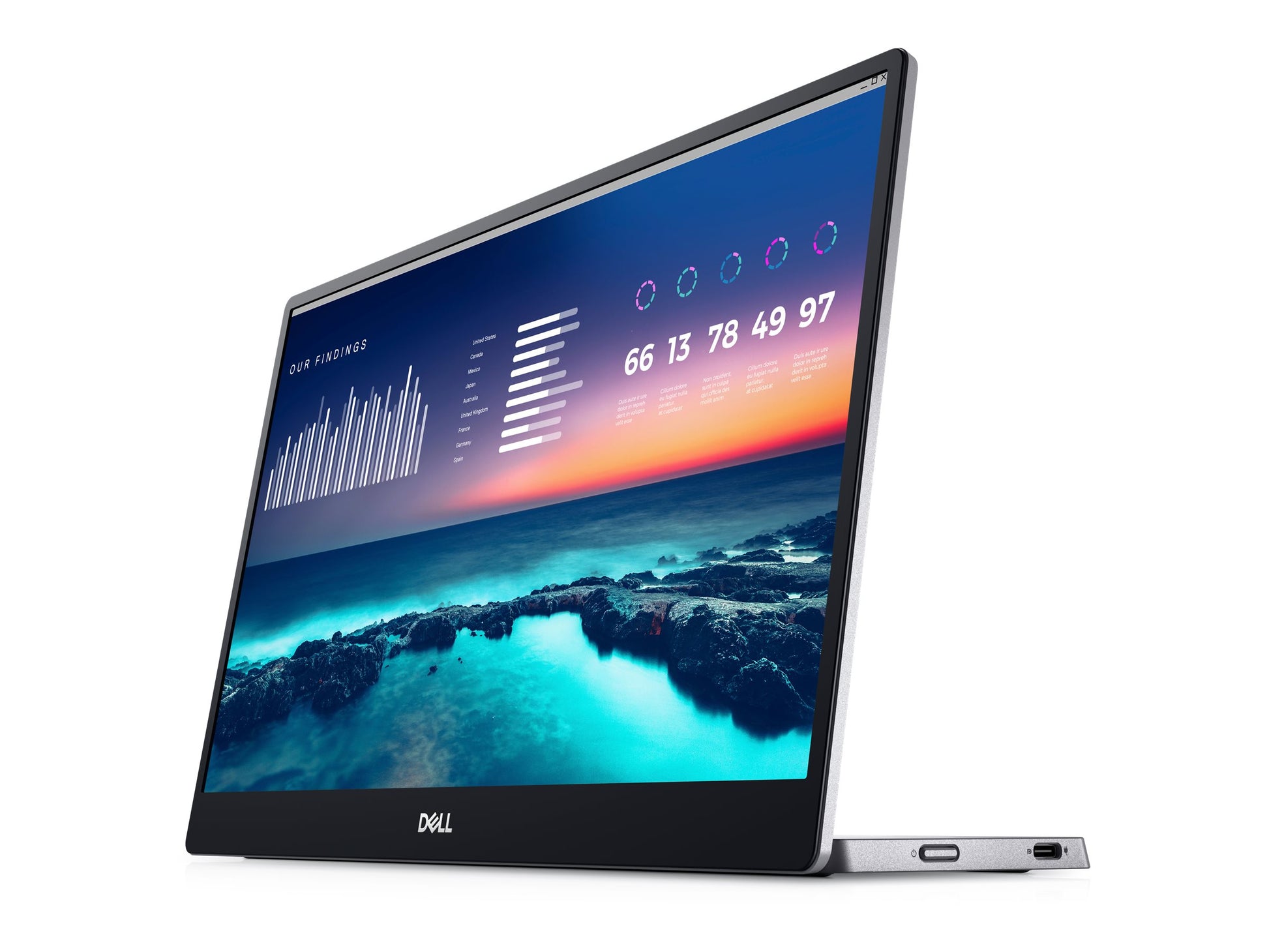 Dell P1424H - Monitor LED - 14" - portátil - 1920 x 1080 Full HD (1080p) - IPS - 300 cd/m² - 700:1 - 6 ms - 2xUSB-C - BTO - con 3 años de servicio de intercambio avanzado y garantía de hardware limitada-2