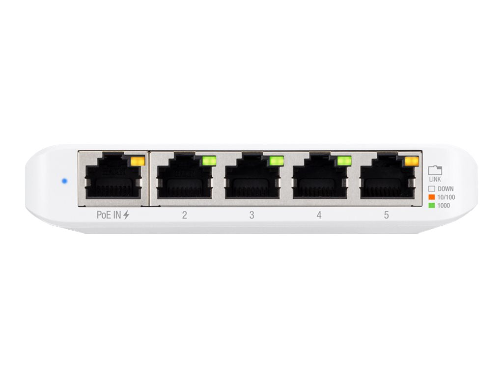 Ubiquiti UniFi Switch USW Flex Mini - Conmutador - inteligente - 4 x 10/100/1000 + 1 x 10/100/1000 (PoE+) - sobremesa - PoE+-1