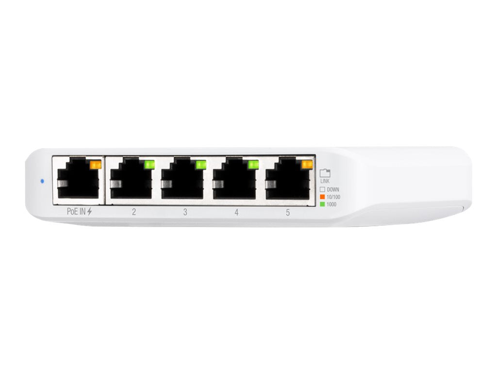 Ubiquiti UniFi Switch USW Flex Mini - Conmutador - inteligente - 4 x 10/100/1000 + 1 x 10/100/1000 (PoE+) - sobremesa - PoE+-4