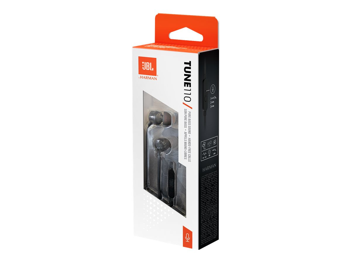 JBL T110 - Auriculares internos con micro - en oreja - cableado - conector de 3,5 mm - negro-3