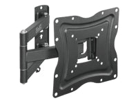 Klip Xtreme KPM-875 - Kit de montaje (placa de contacto, soporte para montaje en pared, brazo oscilante doble) - para pantalla plana - acero con recubrimiento en polvo - negro - tamaño de pantalla: 13"-46" - interfaz de montaje: hasta 400 x 400 mm - se pu-1