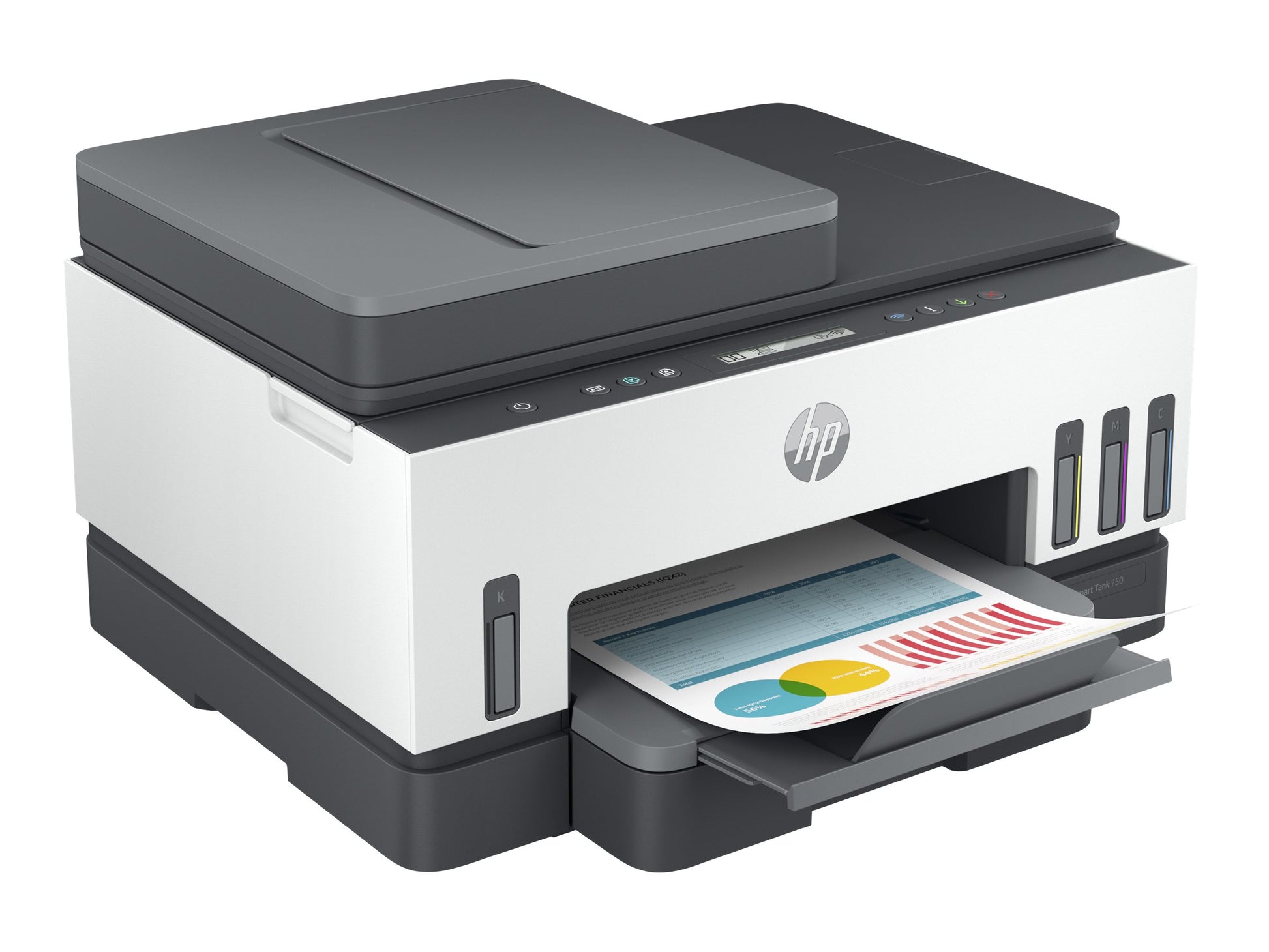 HP Smart Tank 750 All-in-One - Impresora multifunción - color - chorro de tinta - rellenable - Letter A (216 x 279 mm)/A4 (210 x 297 mm) (original) - A4/Legal (material) - hasta 13 ppm (copiando) - hasta 15 ppm (impresión) - 250 hojas - USB 2.0, LAN, Wi-F-16