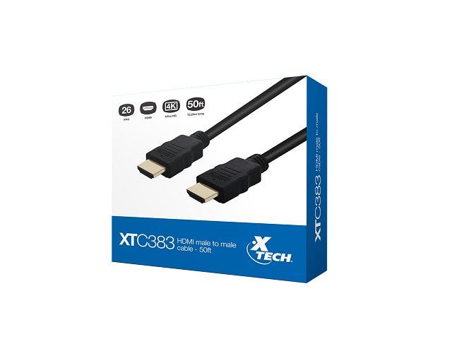 Xtech - Video / audio cable - HDMI - HDMI - 50ft-m/m-XTC-383-3