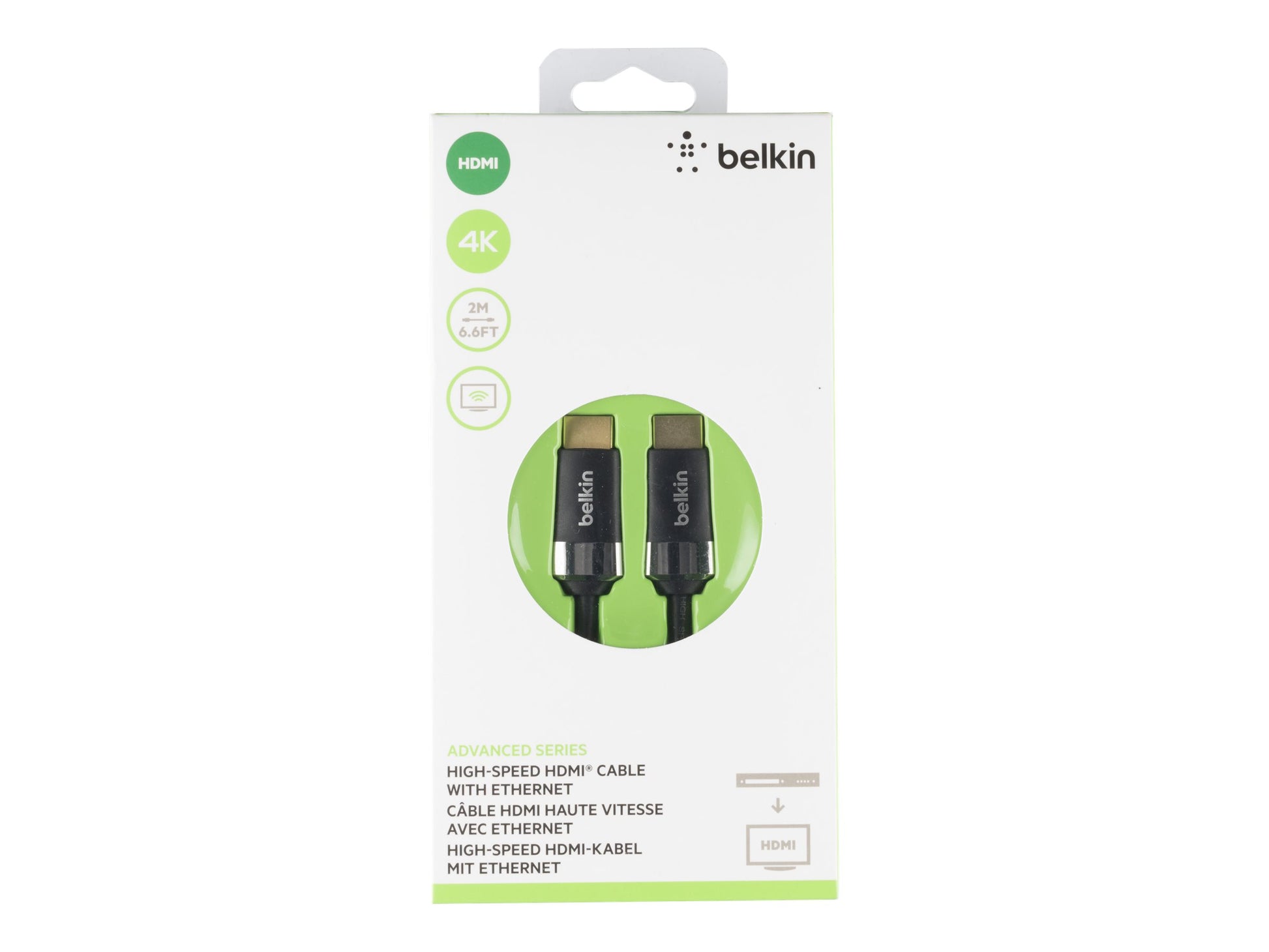 Belkin High Speed HDMI Cable - Cable HDMI con Ethernet - HDMI macho a HDMI macho - 2 m - compatibilidad con 4K-10