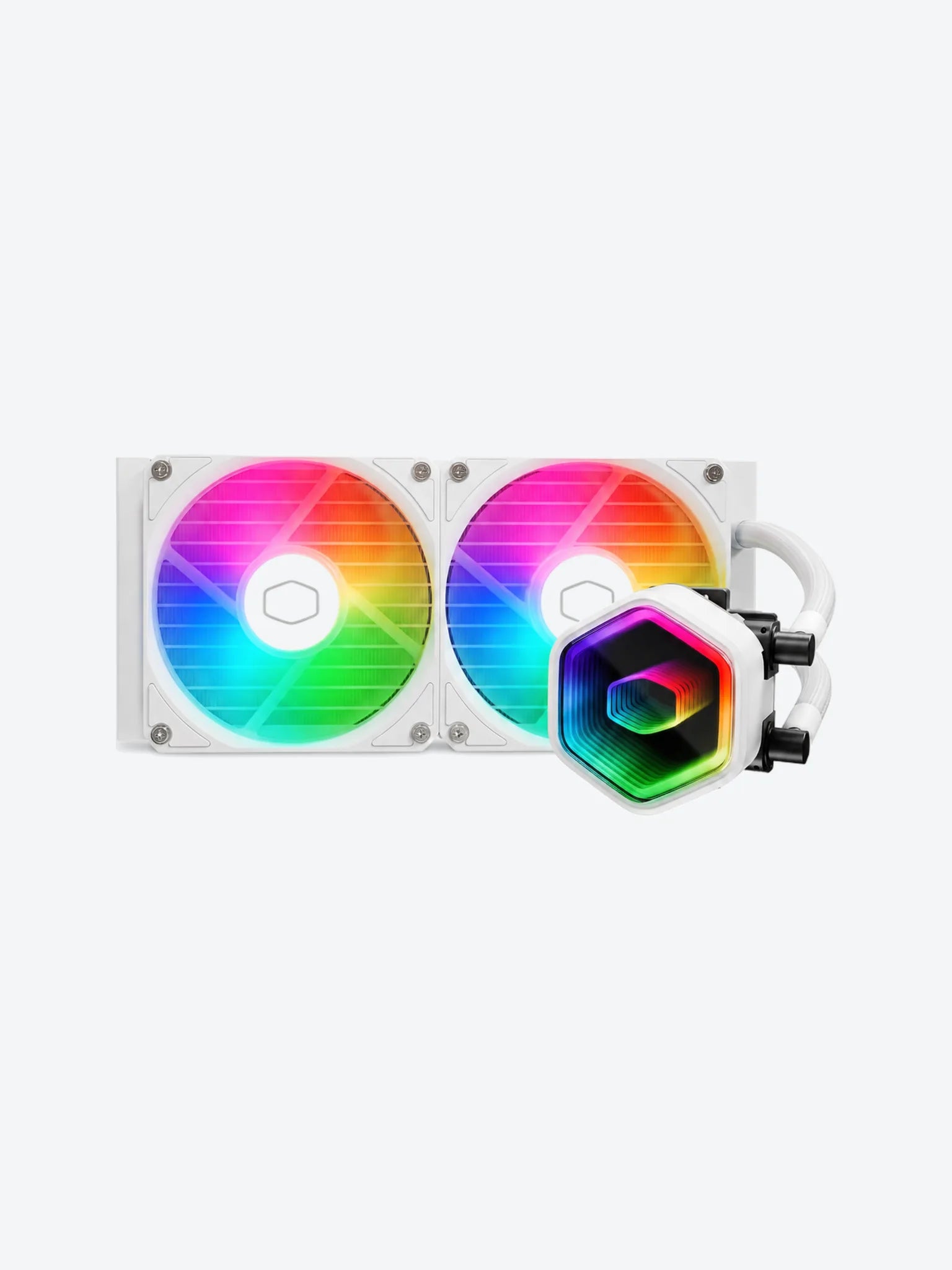 ENFRIAMIENTO LIQUIDO RGB COOLER MASTER MASTERLIQUID 240 CORE II WHITE LGA1851/AM5 2X120MM SLEEVE MLW-D24M-A18PA-RW