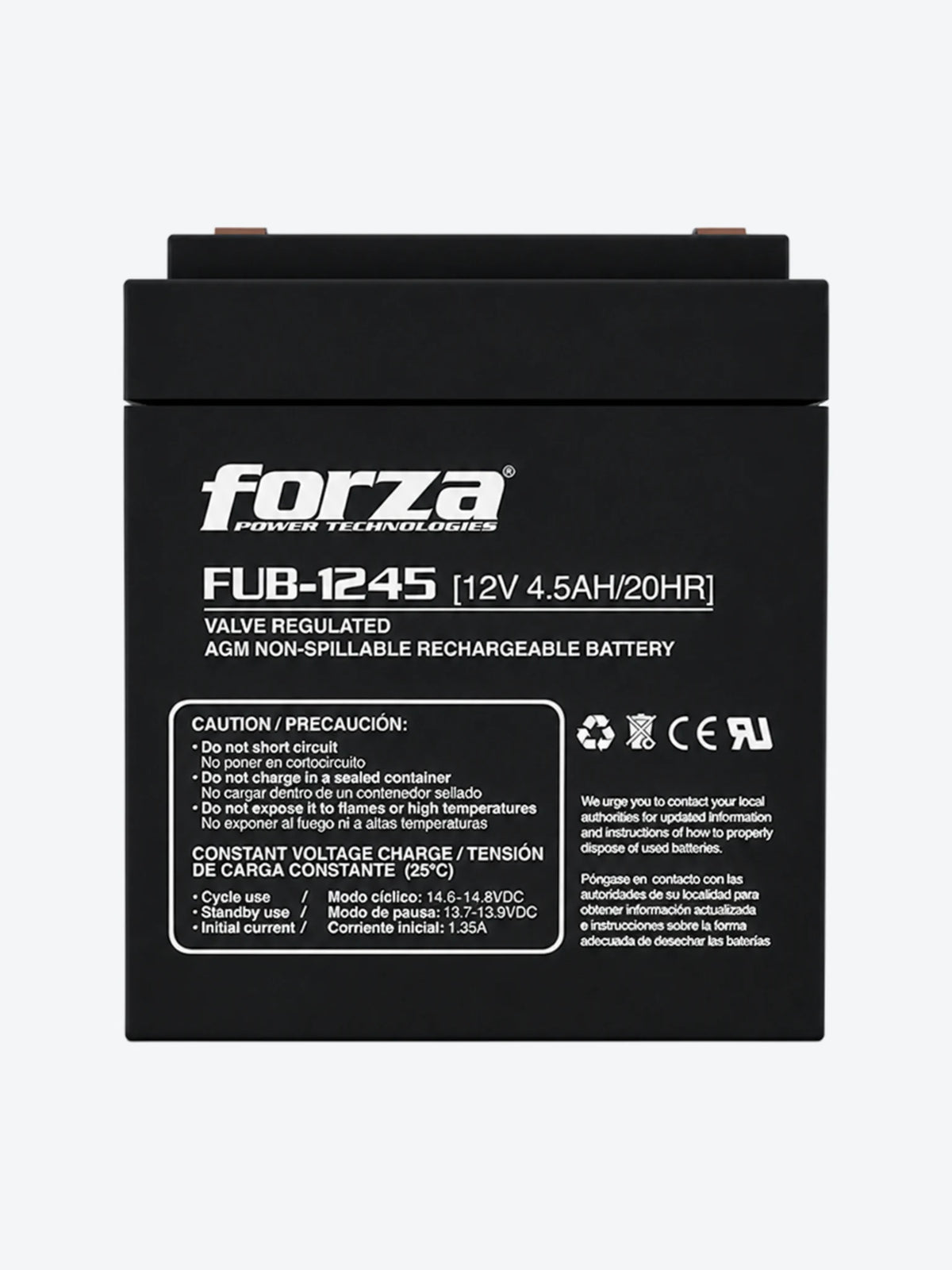 Forza FUB-1245 - Batería - 12 V - 4.5 Ah-1