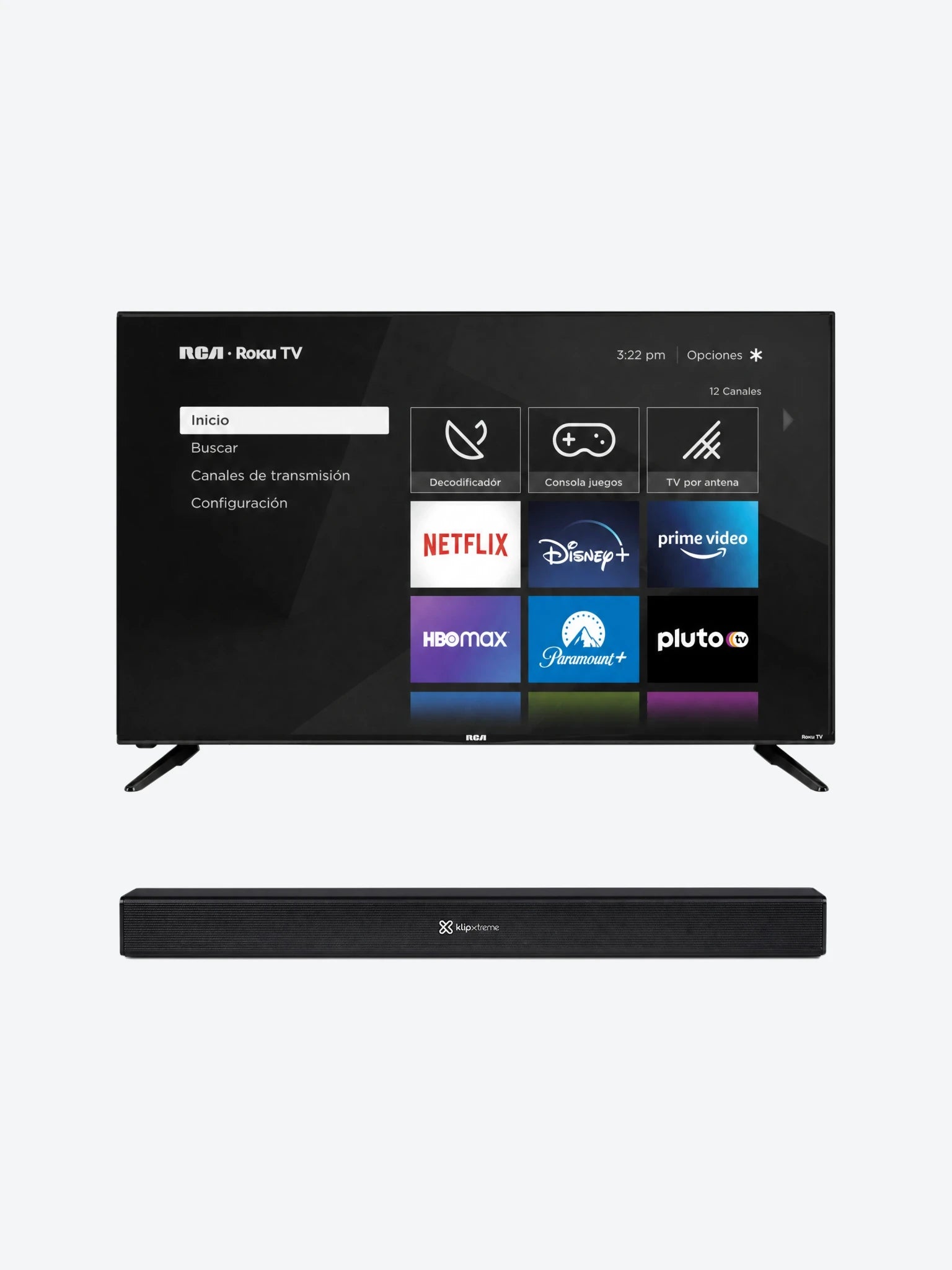 Combo Tv RCA 40" smart+ barra de sonido klip xtreme ksb-301-1