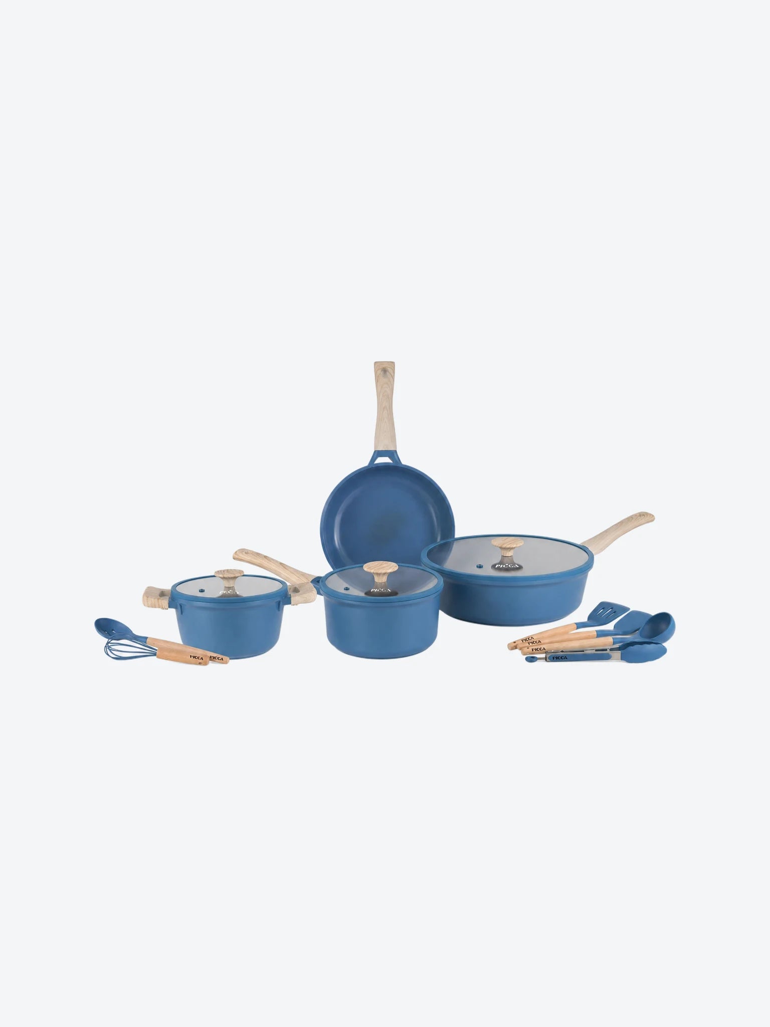 Bateria de Cocina Picca Faro PI0013BCA 13 Piezas Color Azul-1