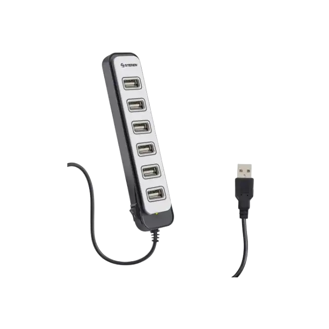 Hub eTouch 160333 USB de 7 Puertos Tipo Barra con AC