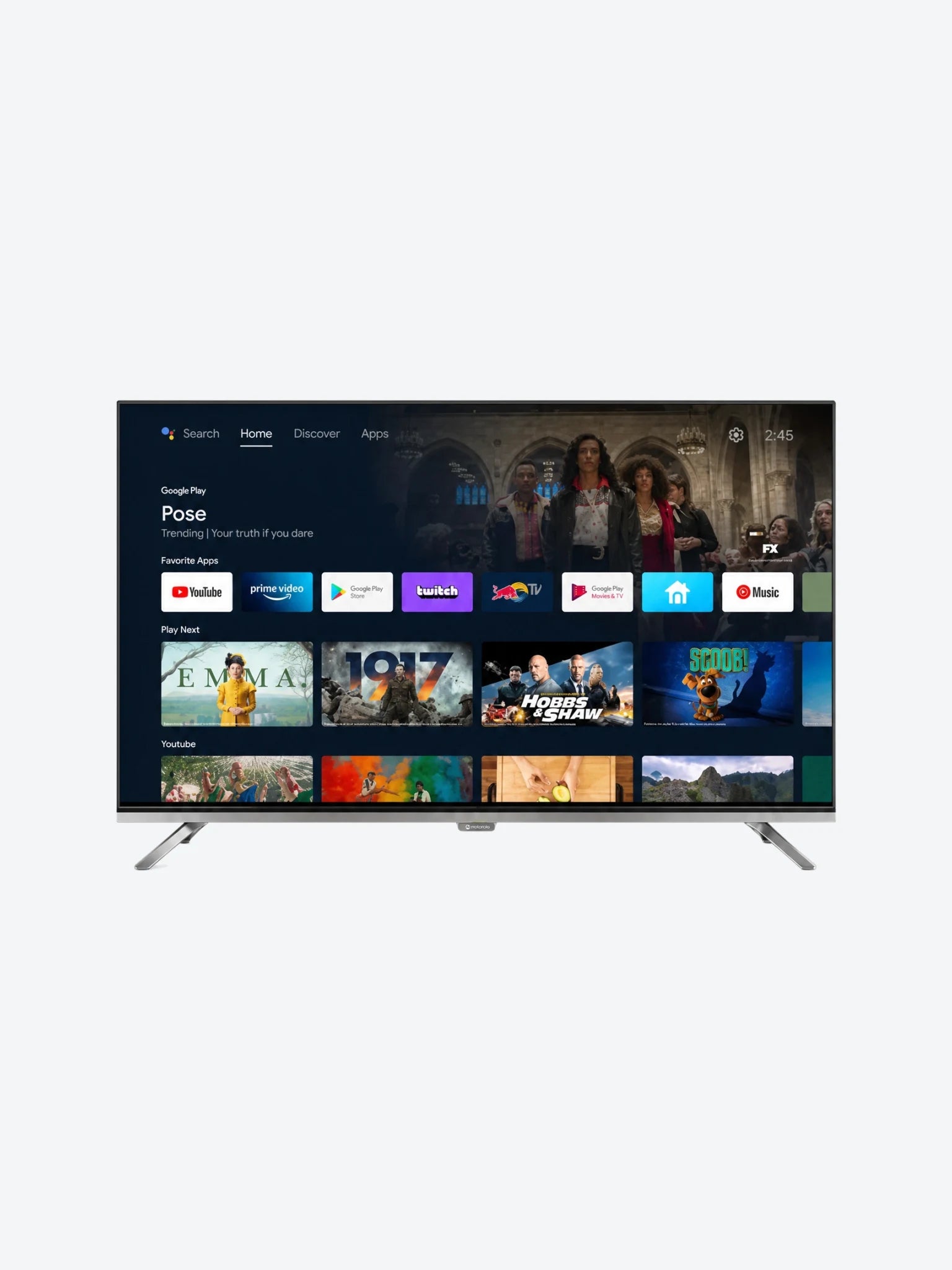 Television Motorola MOT50ULD01 50" 4K UHD WOS 5.0 3840X2160 3 HDMI 2.0. 2 USB Wi-Fi. 2T2R