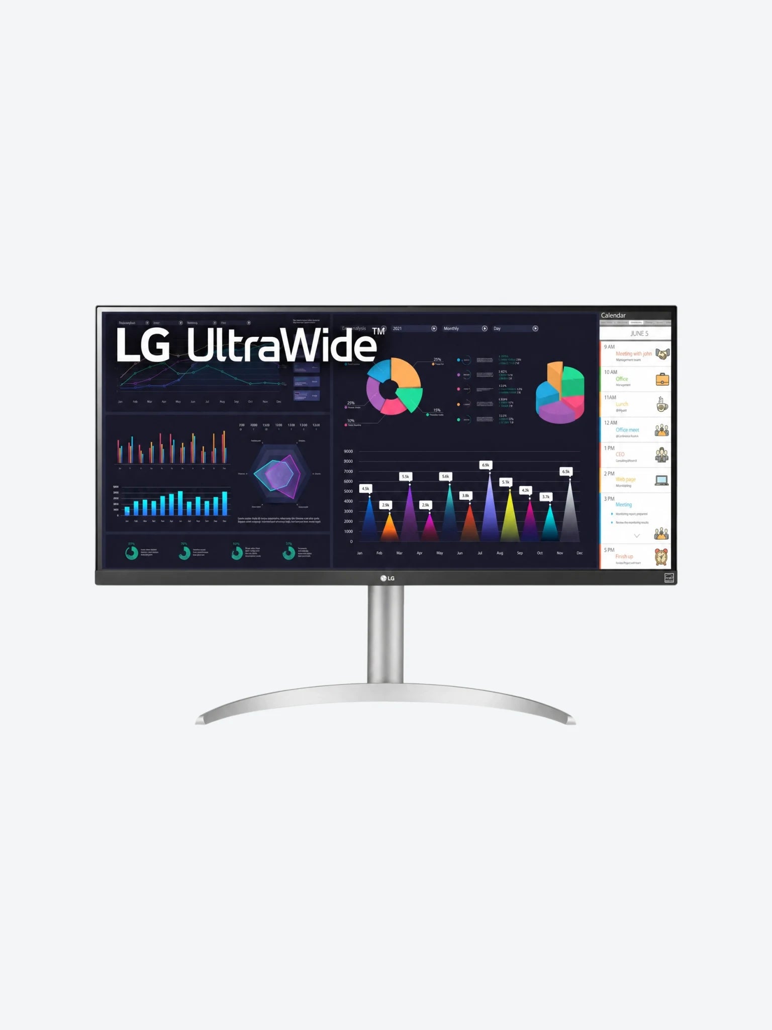 Monitor 34" Lg 34WQ650-W 2560x1440 100Hz 5Ms FHD Free Sync HDMI Display Port Usb Tipo-C-1