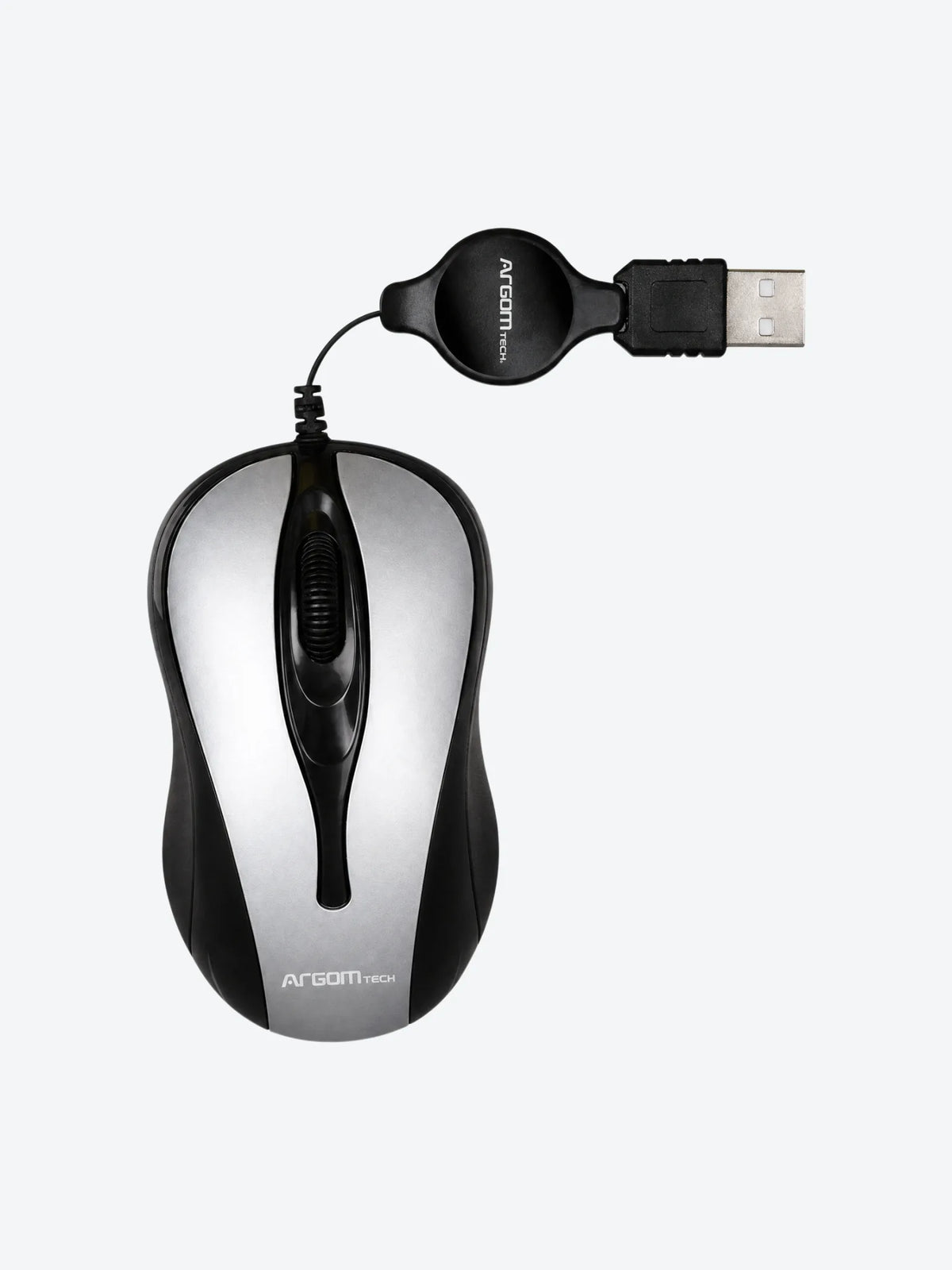 Mouse Argom ARG-MS-0008GR Optico UBS Retractil 1000 DPI Color Gris-1