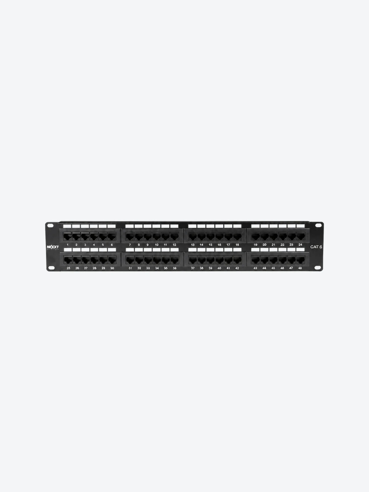 Nexxt - Tablero de conexiones - instalable en bastidor - negro, RAL 9005 - 2U - 19" - 48 puertos-1