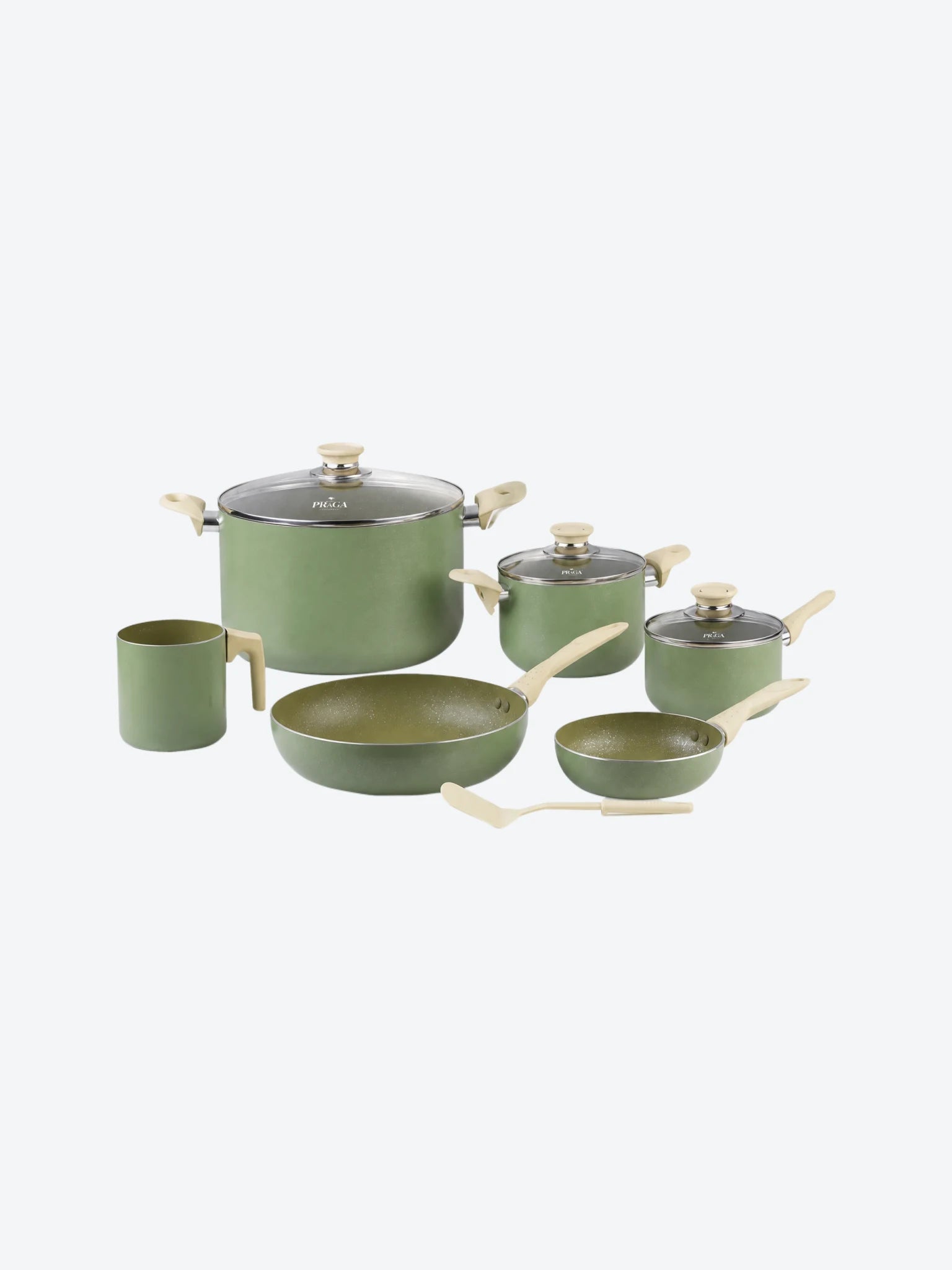 Bateria de Cocina Chef Chef Eureka CC0010BCV 10 Piezas Color Verde Olivo-1