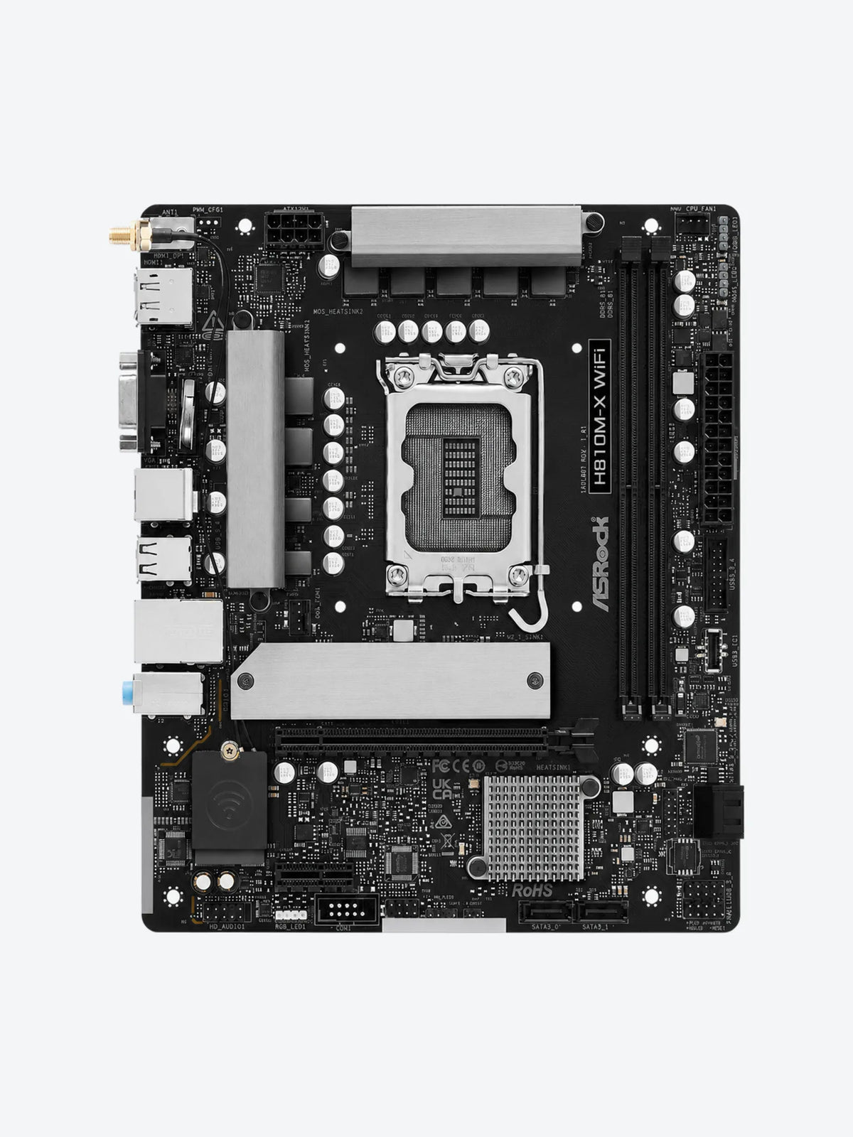 TARJETA MADRE ASROCK H810M-X WIFI LGA1851 MICRO ATX DDR5-1