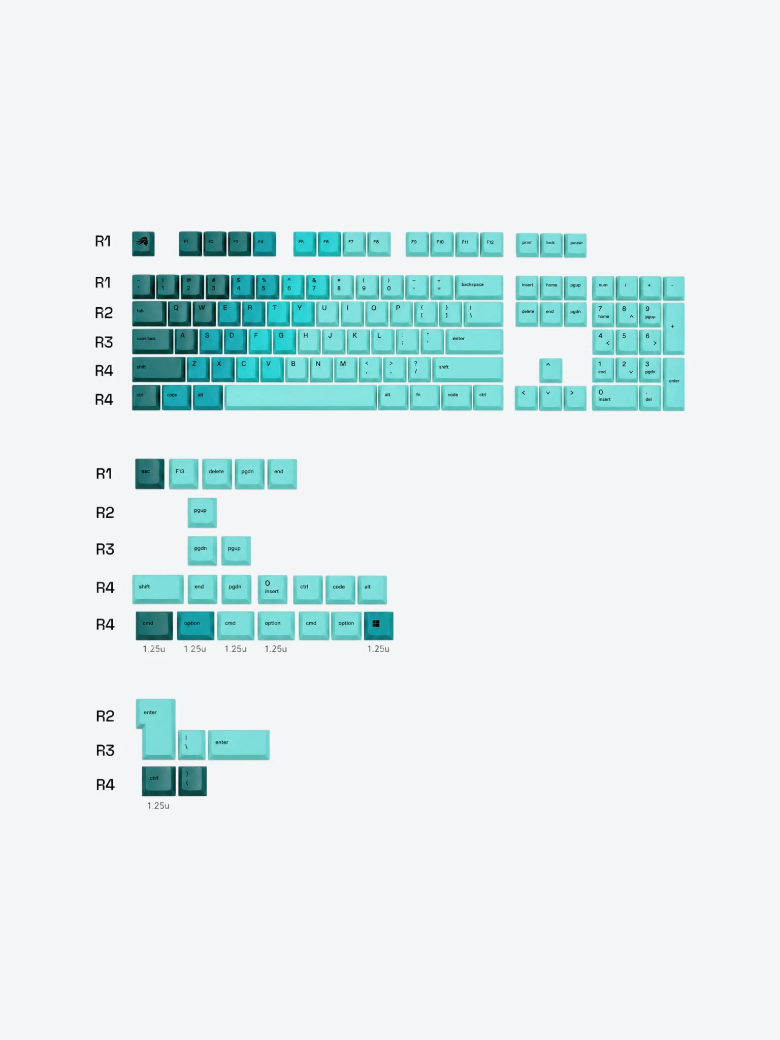 Teclas Glorious Keycaps Pbt Nebula GLO-KC-GPBT-RF-ES-1