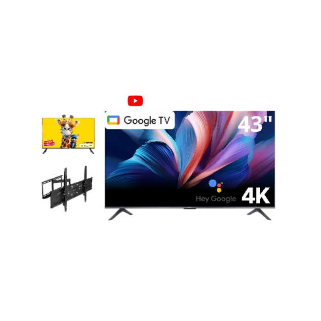 Duo de Television Xiaomi TV A 43 2026 63897 FHD/GoogleTV/BT360 / Wifi Color Negro y Televisor Epic EPIC32SMG 32" Inteligente HD HDMI Con Bracket (Base) Para TV KLIP XTREME KPM-885