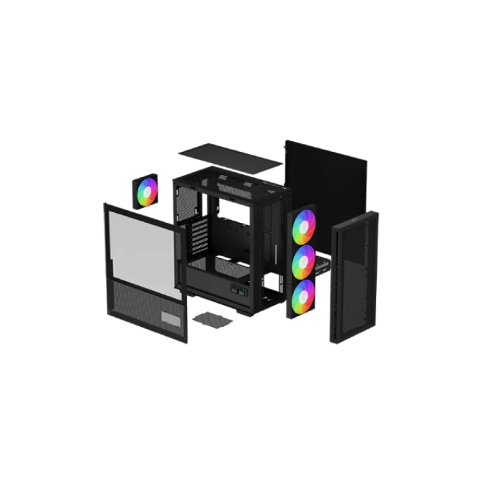 CASE GAMING RGB DEEPCOOL CH560 DIGITAL MID TOWER 3 VENTILADORES DE 140MM Y 1 DE 120MM CON VIDRIO LATERAL Y MALLA FRONTAL R-CH560-BKAPE4D-G1-8