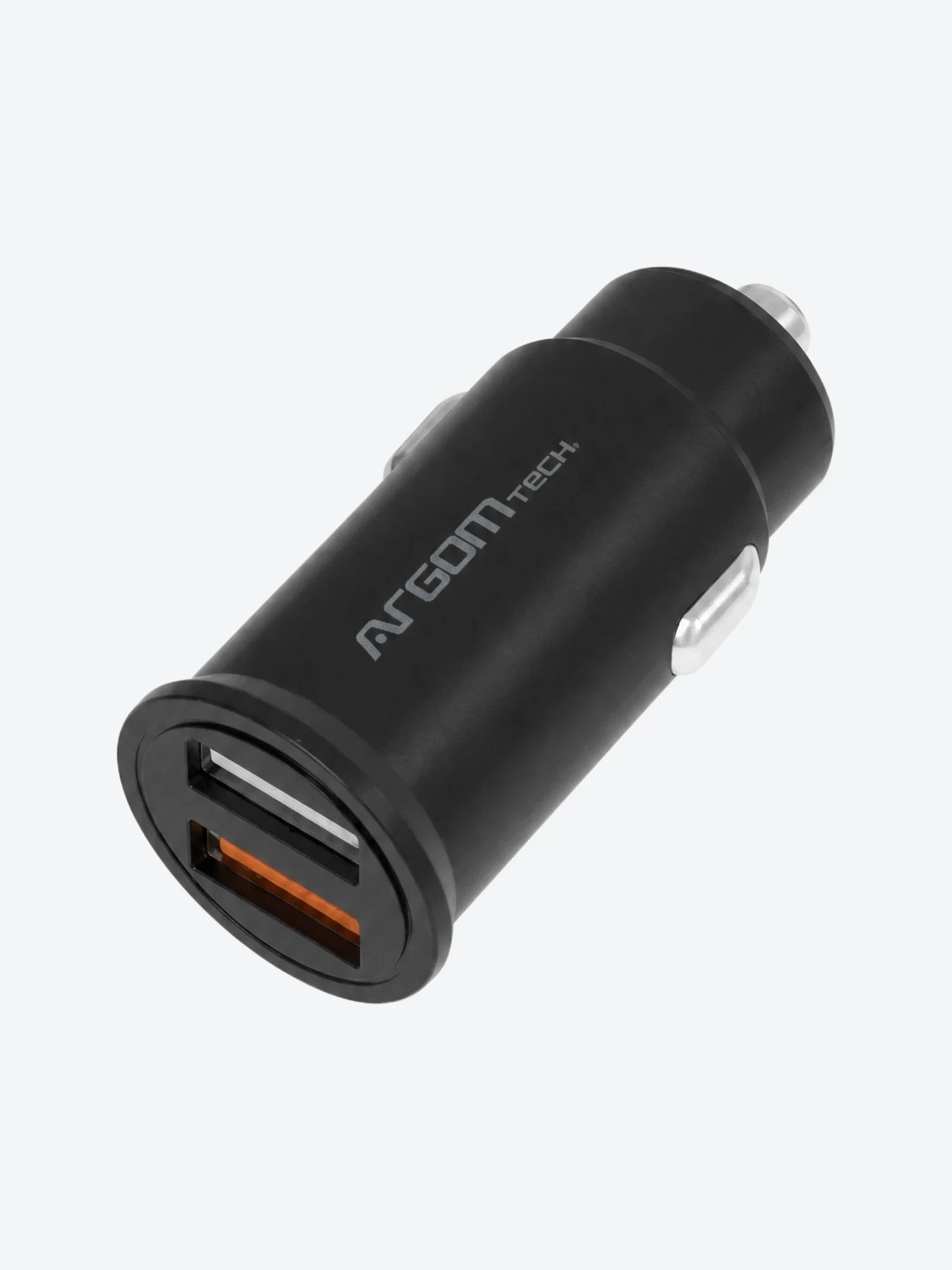 Base de Carga Para Auto Argom ARG-AC-0111BK Dual 30W Carga Rapida 1 Puerto USB 1 Puerto USB QC3 Color Negro-1