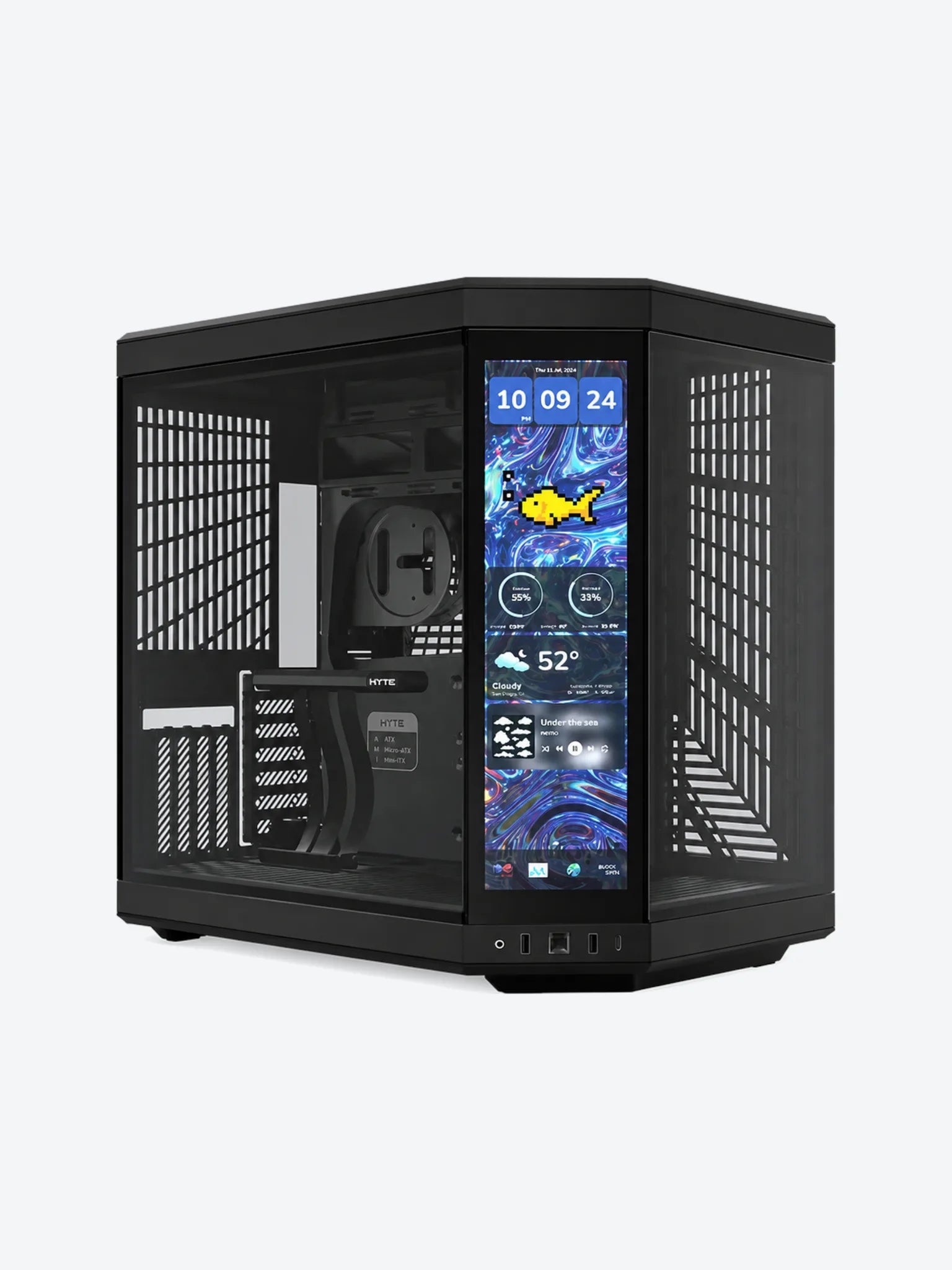 CASE HYTE Y70 TOUCH INFINITE MID TOWER SIN VENTILACIÓN INCLUIDA CON PANTALLA TÁCTIL 14.9" GEN 3 CS-HYTE-Y70TTI-BB