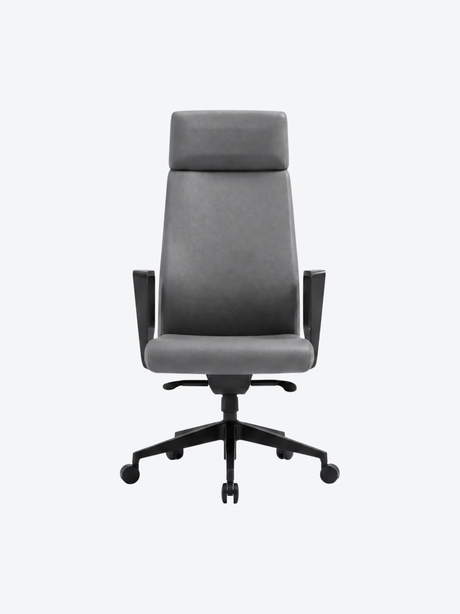 Silla Ejecutiva MG-PY-013-A1-PU Con Respaldo Alto y Reposa Cabeza de Cuerina Color Gris