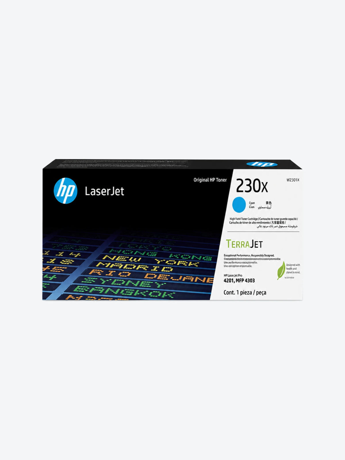 HP 230X - Cián - original - LaserJet - cartucho de tóner (W2301X) - para Color LaserJet Pro 4201, 4203, MFP 4301, MFP 4303-1