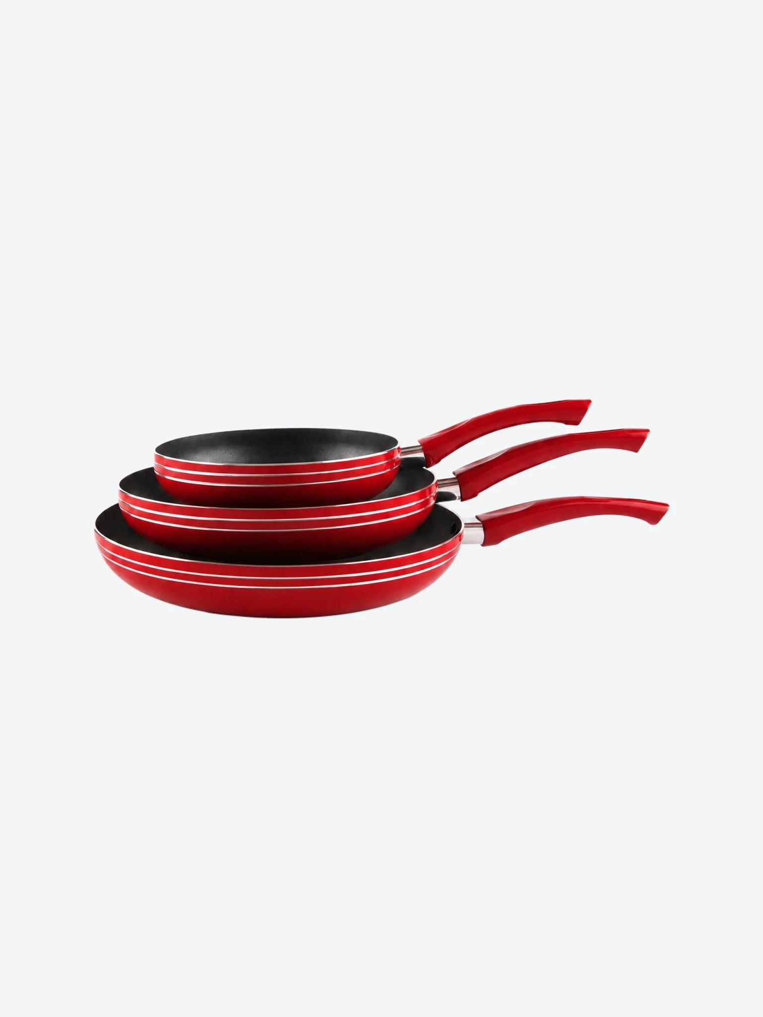 Juego de Sartenes Picca PI003SSTR Cerdeña 20" 26" 30" cm Dyflon Color Rojo-1