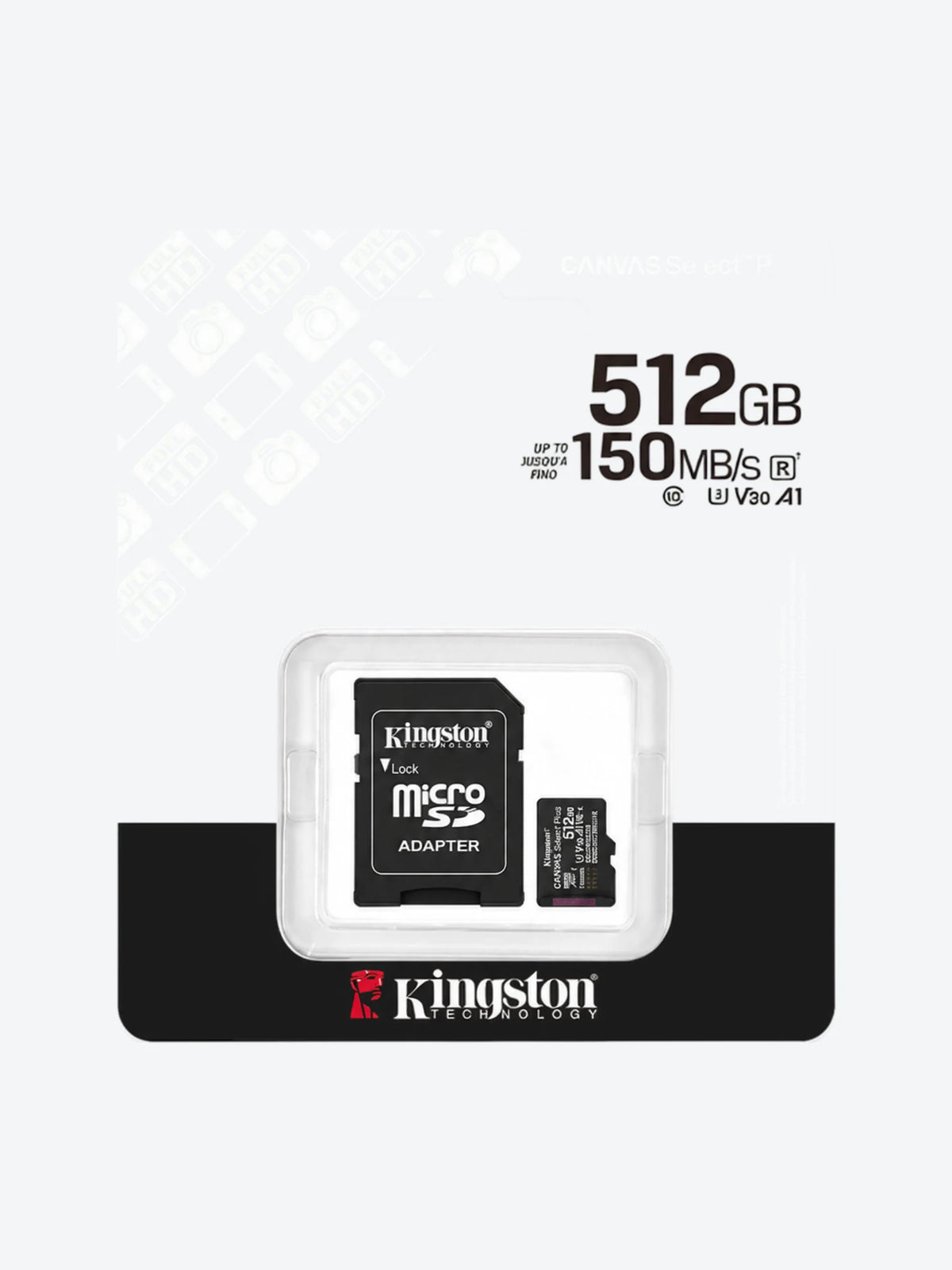 MEMORIA MICRO SD 512GB KINGSTON CLASE 10 UHS-I U3 150 MB/S DISPOSITIVOS Y CAMARAS ANDROID SDCS3/512G-1