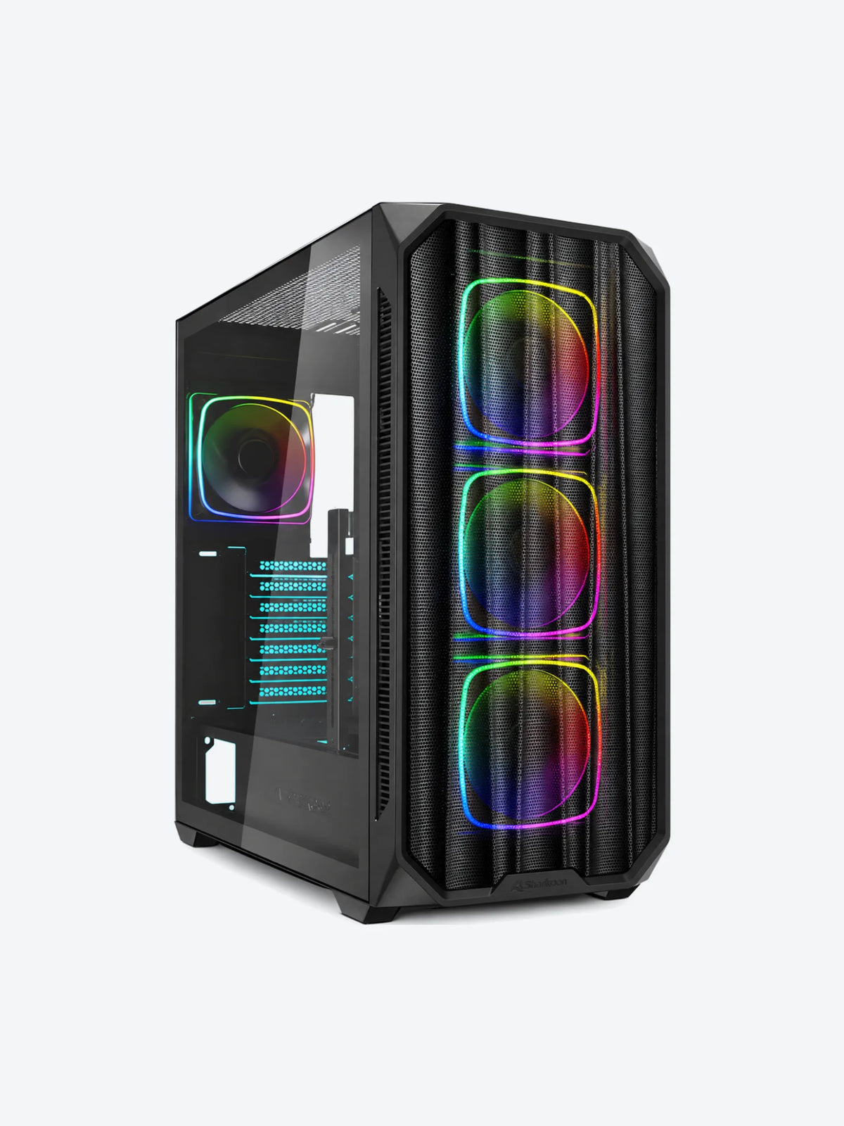 CASE RGB SHARKOON AK5M MID TOWER VENTILADORES 4 DE 120MM CON VIDRIO LATERAL 4044951041671-1