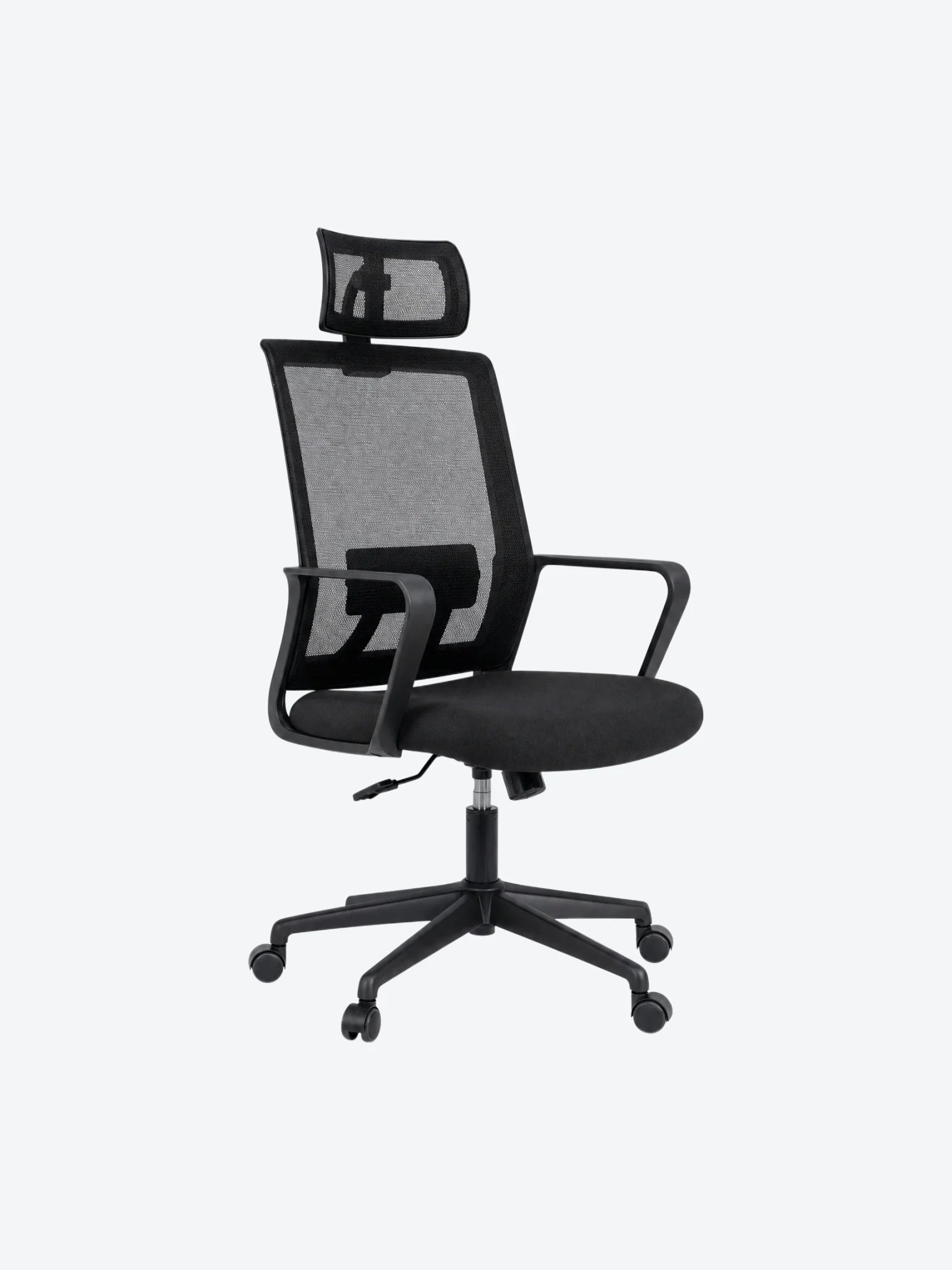 Silla de oficina MG-WBY-035-BK De Mesh y Tela Con Respaldo y Reposa Cabeza Color Negro-1