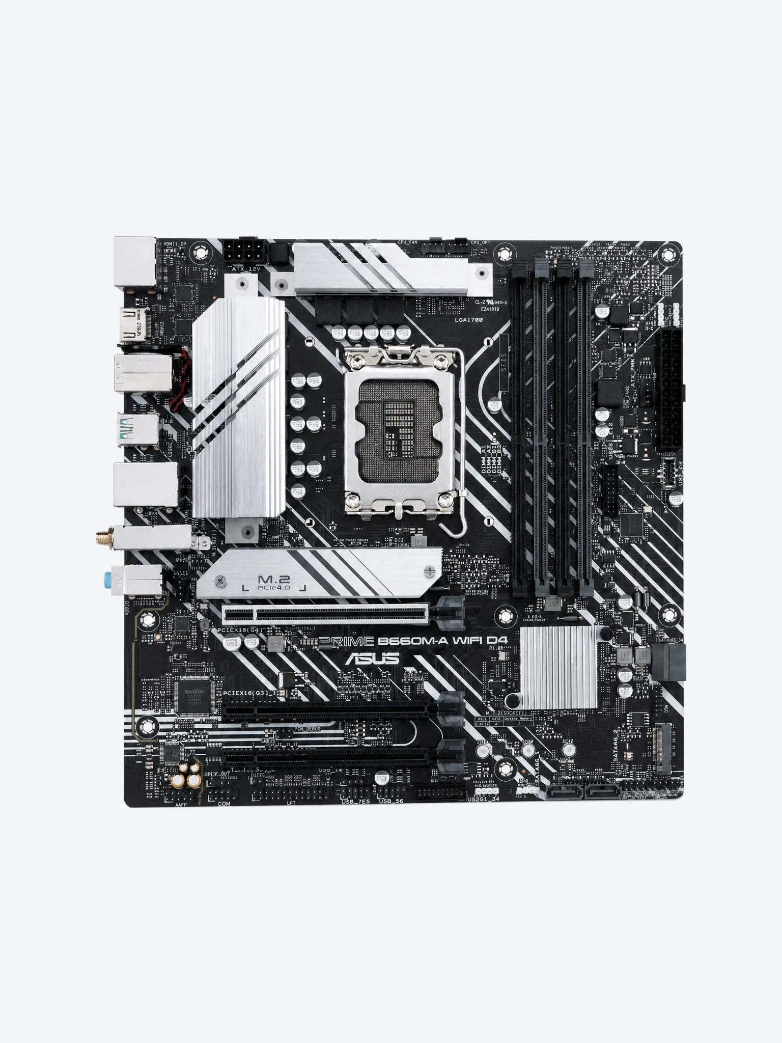 Tarjeta Madre Asus Prime B660M-A WiFi D4 Aura Sync LGA1700 Intel B660 USB 3.2 Gen2 WiFi 6 Tipo C Dual M.2 SATA Pcle X16
