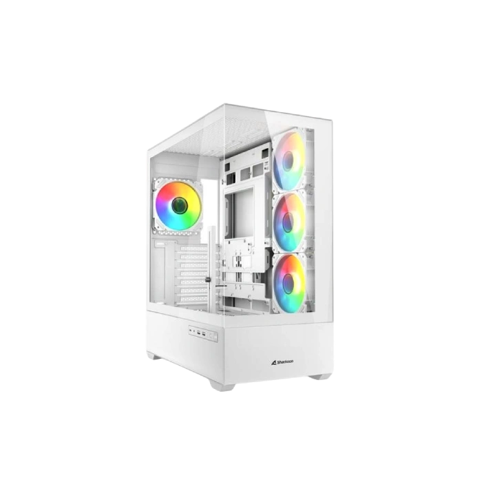 Case Sharkoon Gaming  RGB AK6 CG-01KV  MID Tower 4 Ventiladores De 120mm Con Cristal Lateral 4044951041701 Color Blanco-2