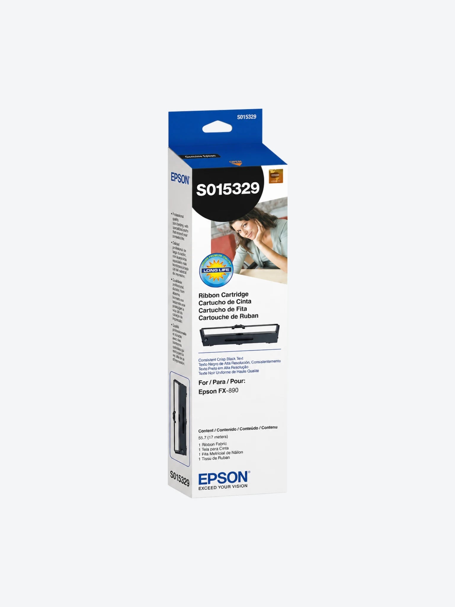 Epson S015329 - Negro - cinta de tela para impresora - para FX 890, 890A, 890II, 890IIN, 890N