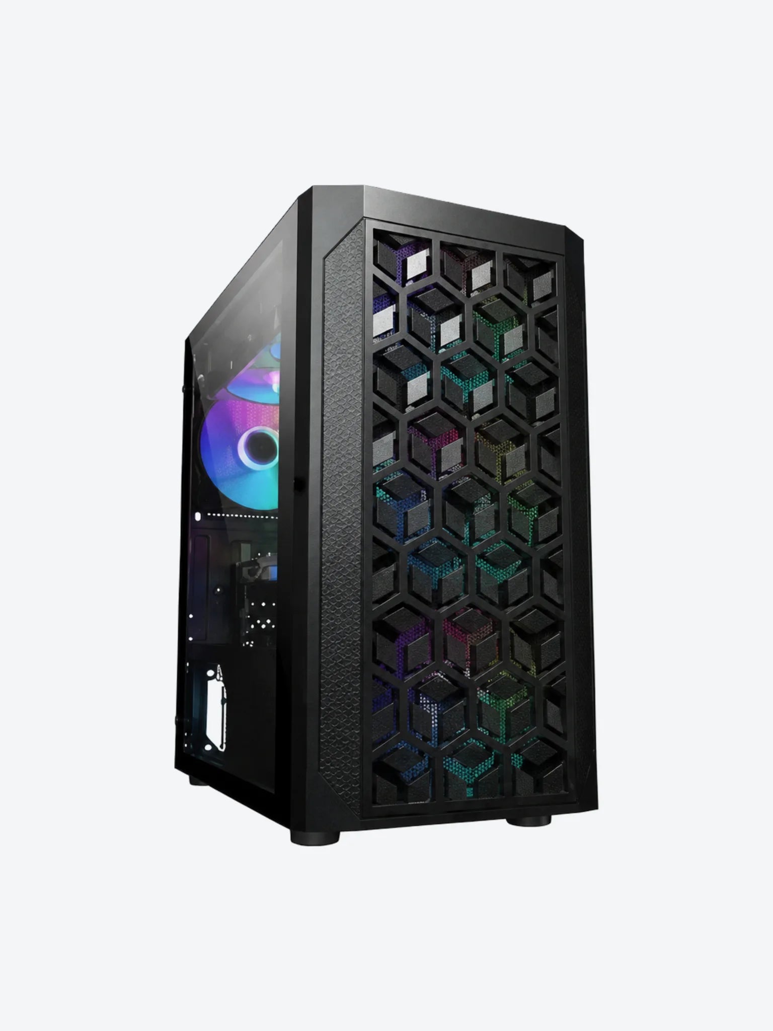 Case Gaming Eagle Warrior CG06AKRA001C Micro ATX Frontal con ABS + Mesh Hinge sin Tornillos Vidrio Templado con RGB Color Negro