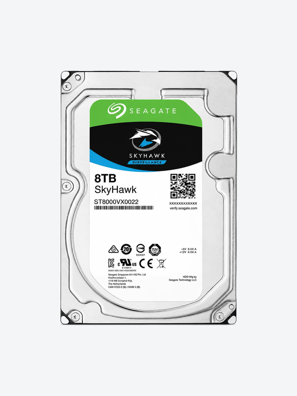 Seagate SkyHawk AI ST8000VE001 - Disco duro - 8 TB - interno - 3.5" - SATA 6Gb/s - búfer: 256 MB - con Recuperación de datos Seagate Rescue de 3 años-1