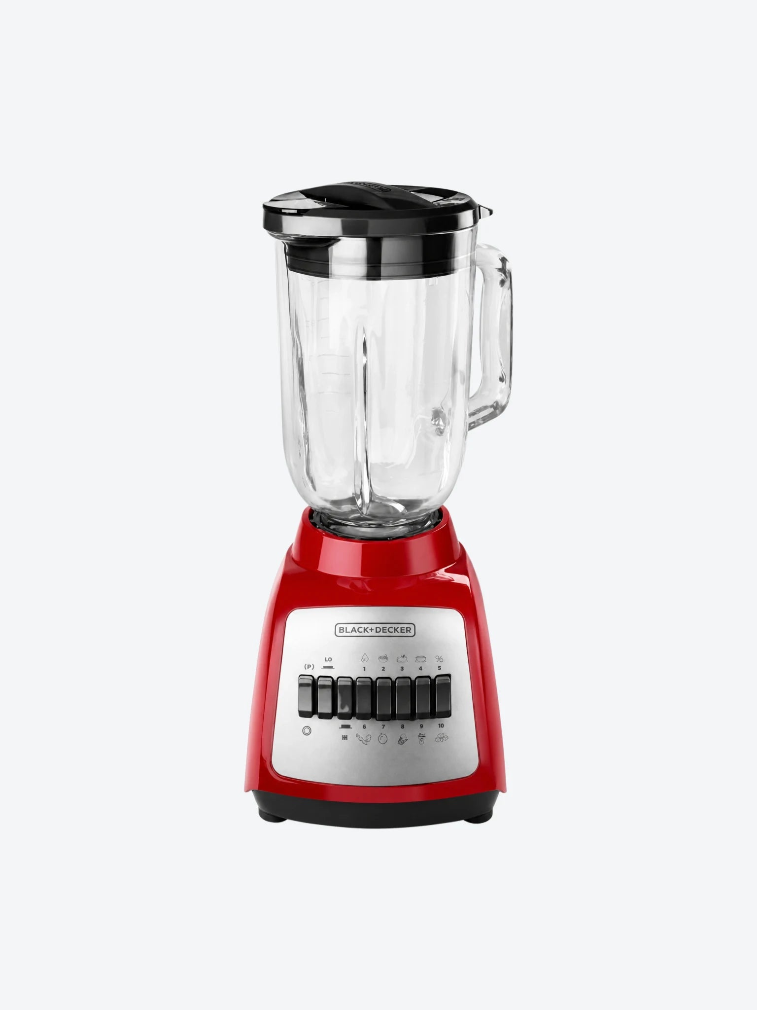 Licuadora Black+Decker BLBD210GR 10 Velocidades 550 Watts Jarra de Vidrio Color Rojo-1
