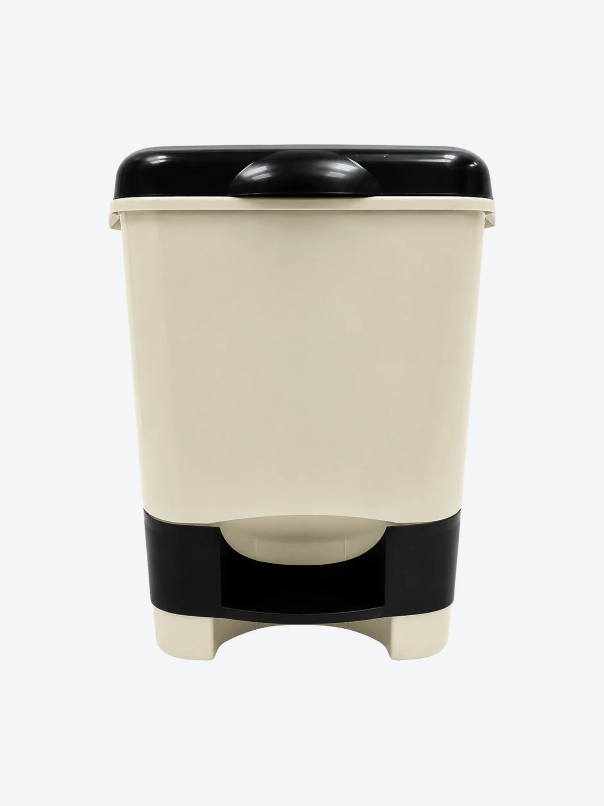 BASURERO PEDAL PLASTICO 20 LITROS 41X32X34CM BEIGE/NEGRO