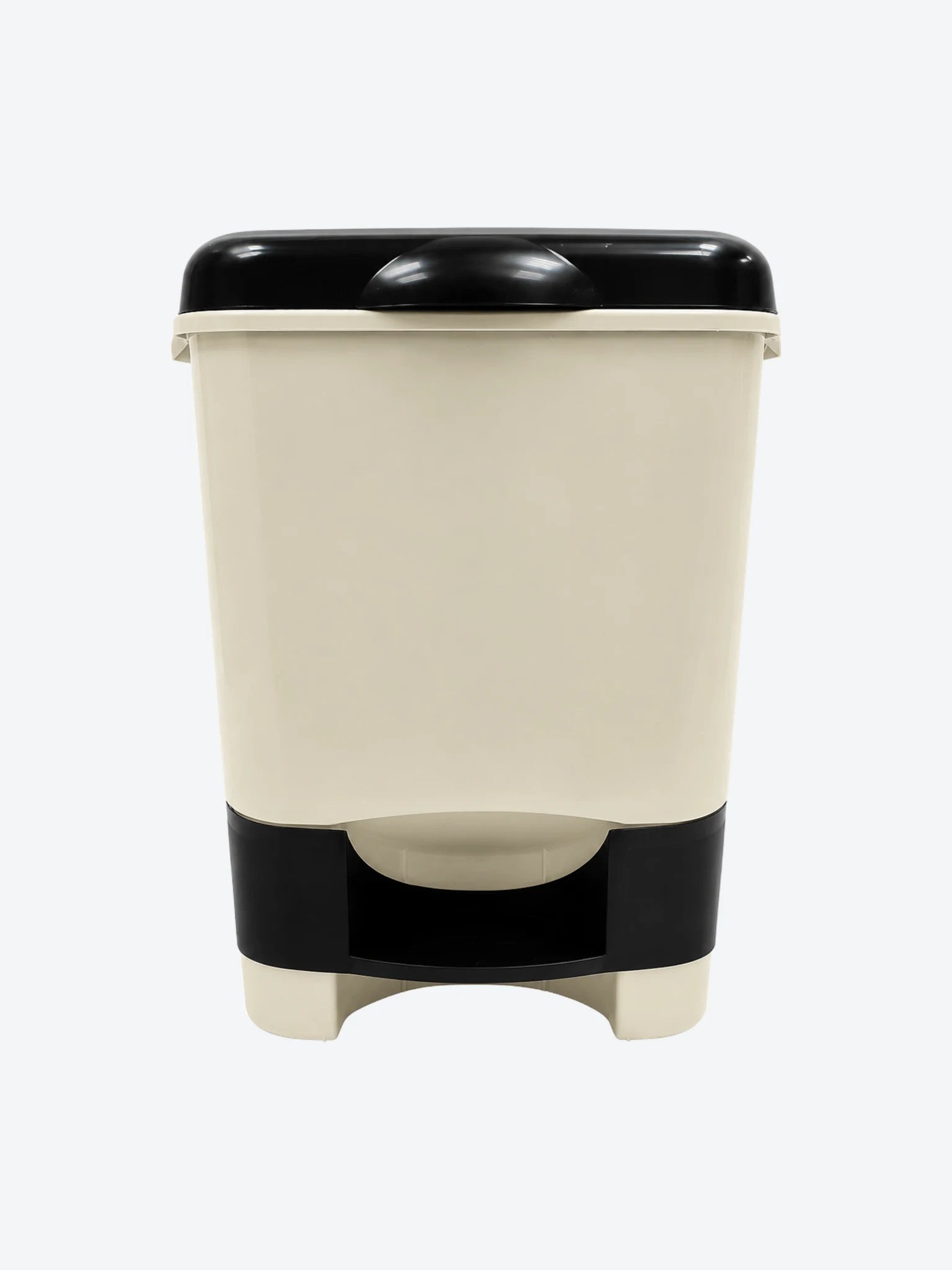 BASURERO PEDAL PLÁSTICO 20 LITROS 41X32X34CM BEIGE/NEGRO-1