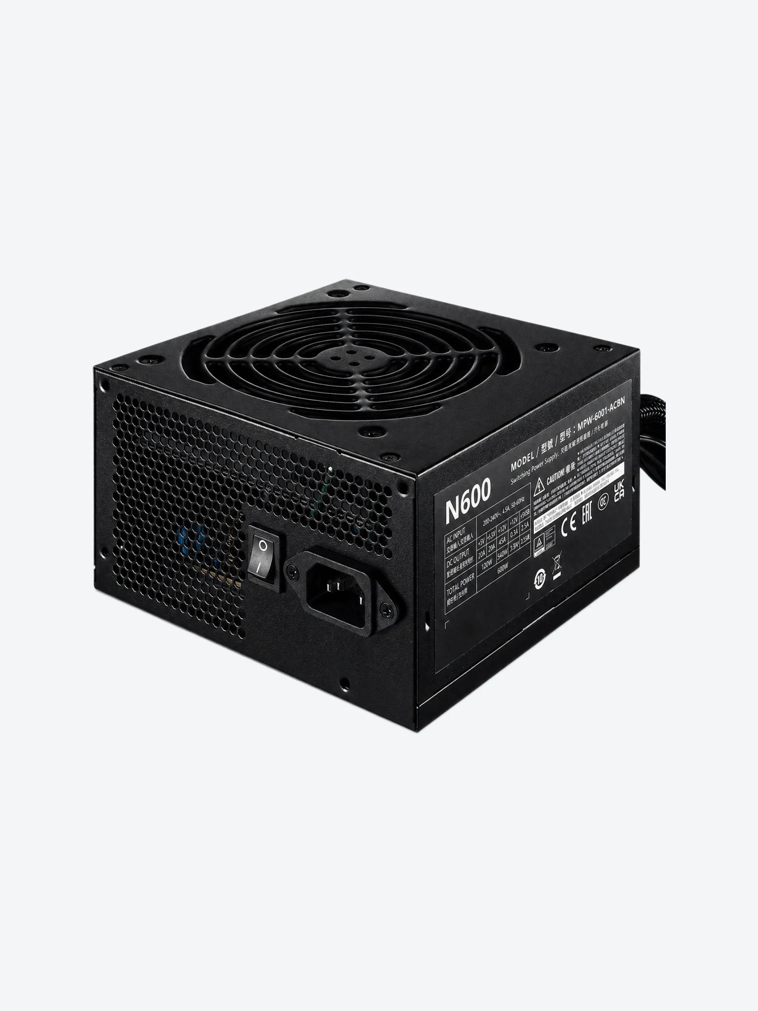 Fuente de Poder Cooler Master Elite Nex N600 600W No Modular ATX MPW-6001-ACAN-BUS Color Negro-1